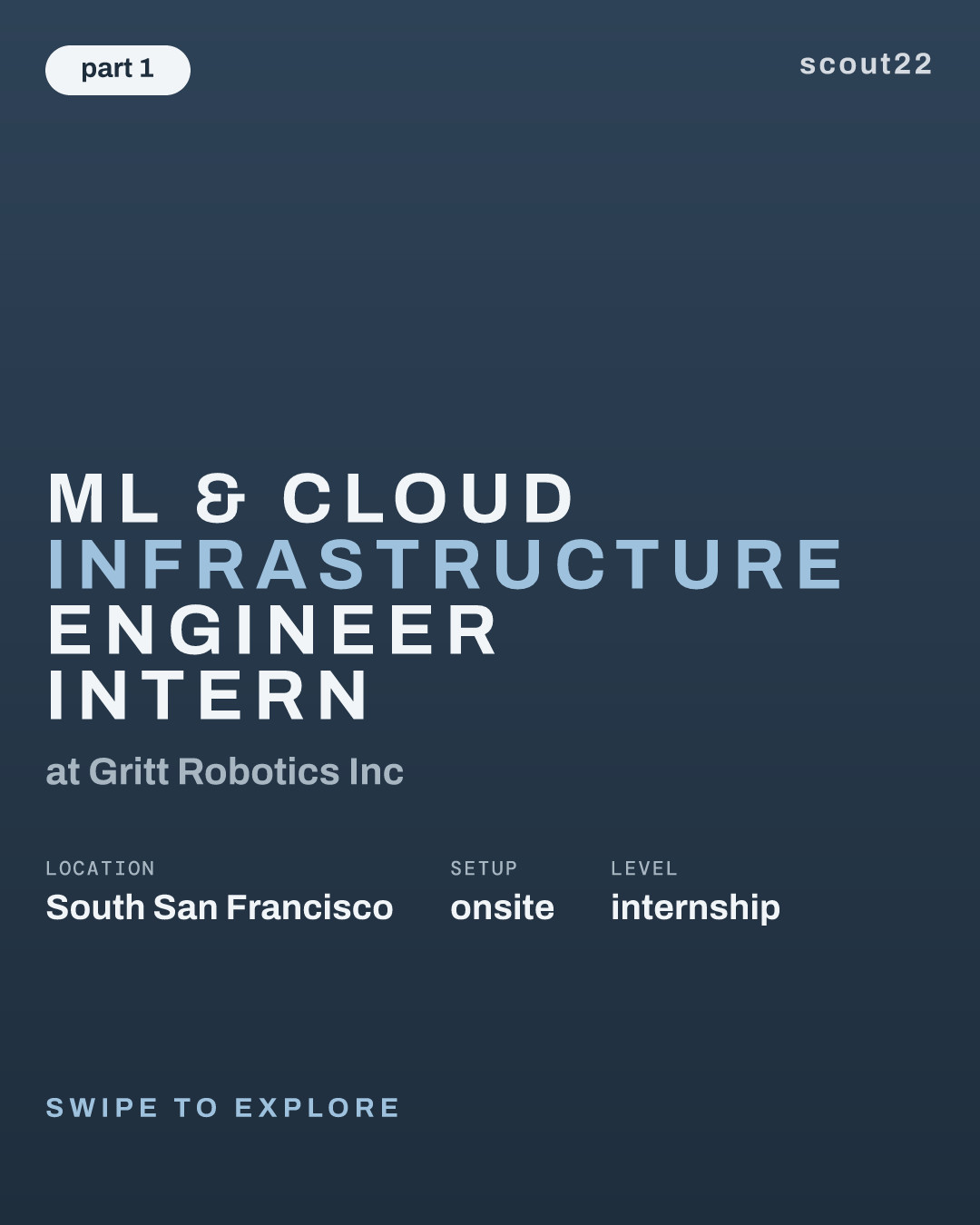 ML & Cloud Infrastructure Engineer Intern at Gritt Robotics Inc