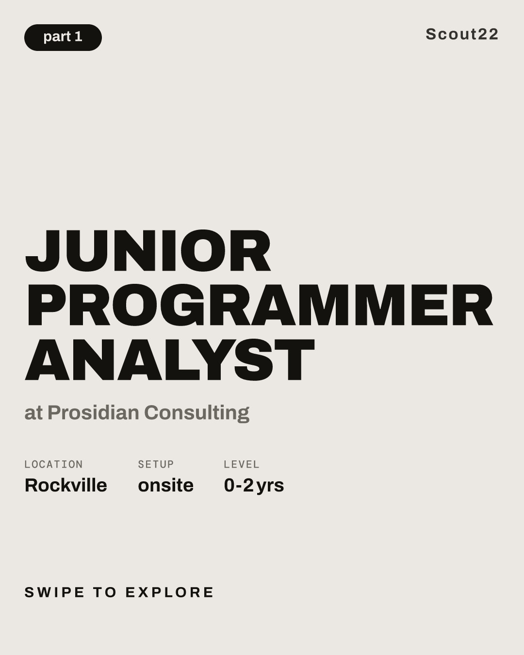 Junior Programmer Analyst at Prosidian Consulting