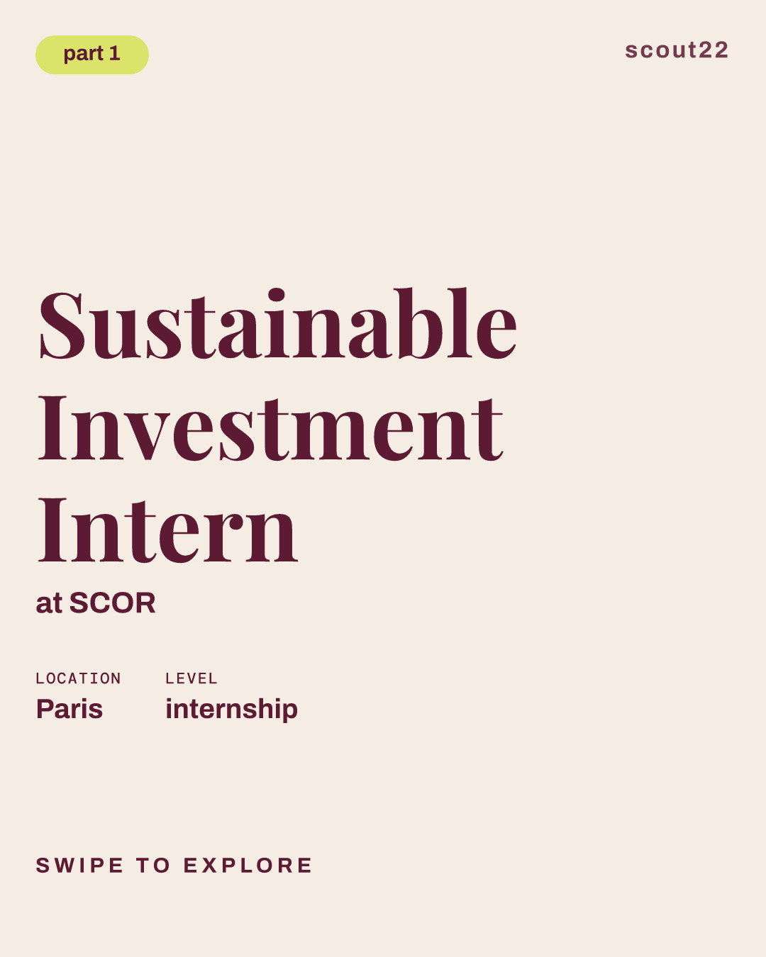 Sustainable Investment Intern at SCOR