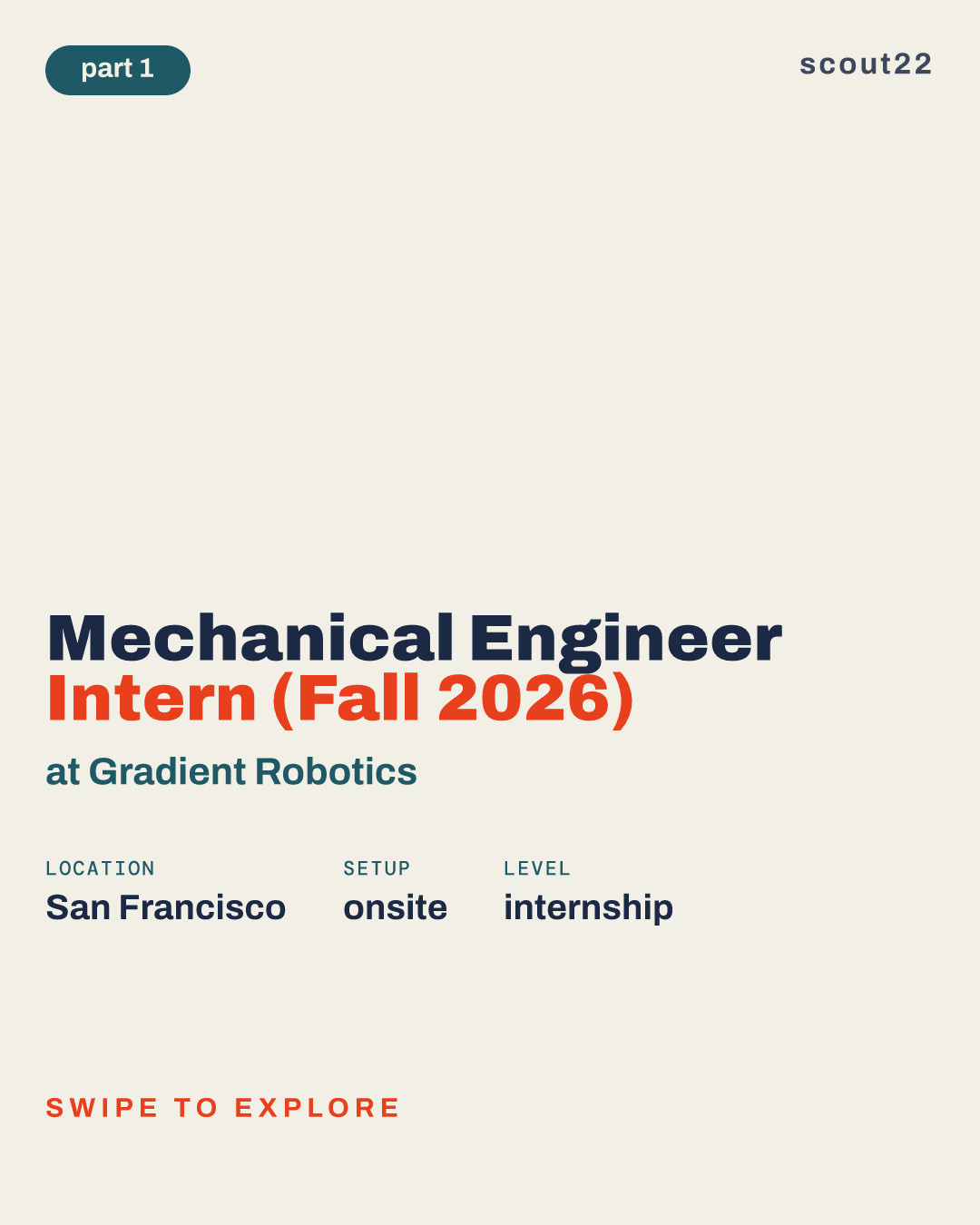 Mechanical Engineer Intern (Fall 2026) at Gradient Robotics