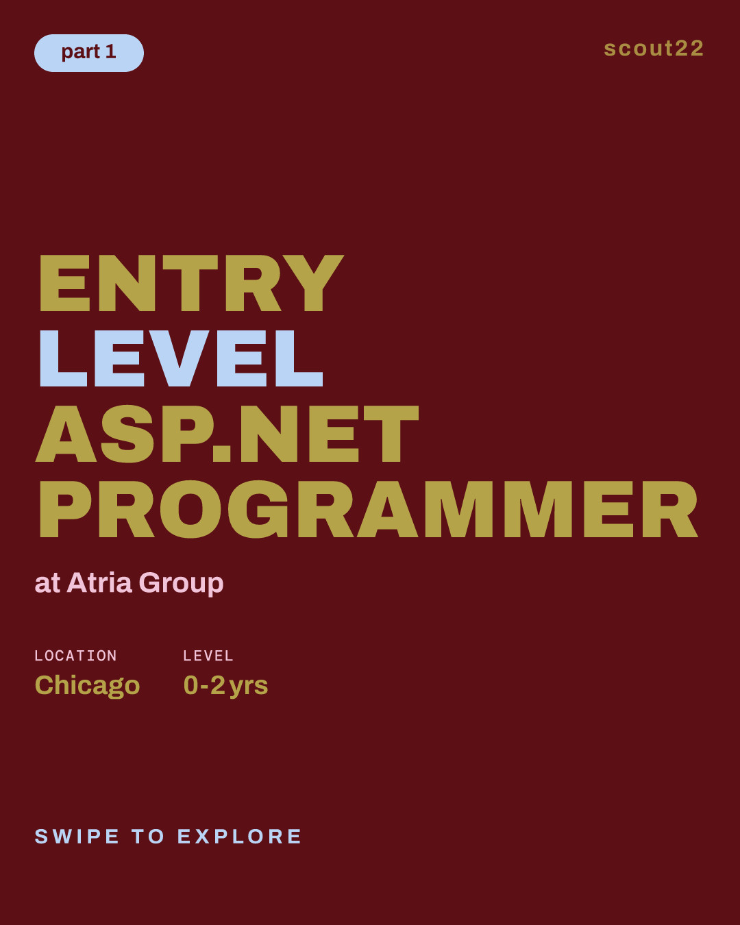 Entry Level ASP.NET programmer at Atria Group