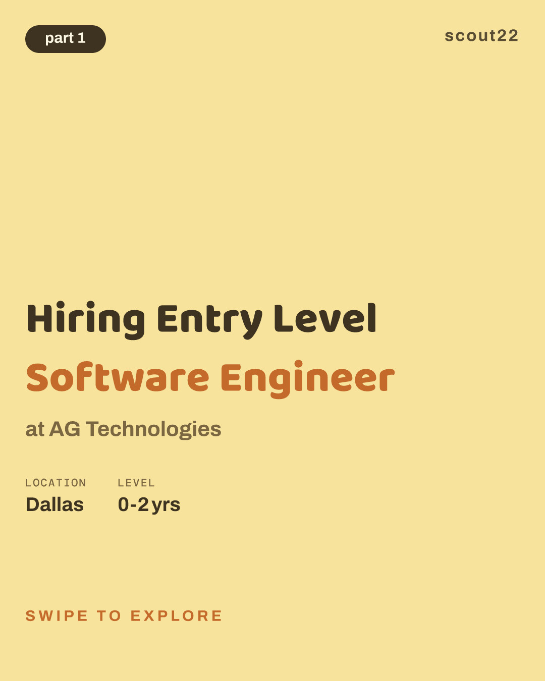 Hiring Entry Level Software Engineer at AG Technologies