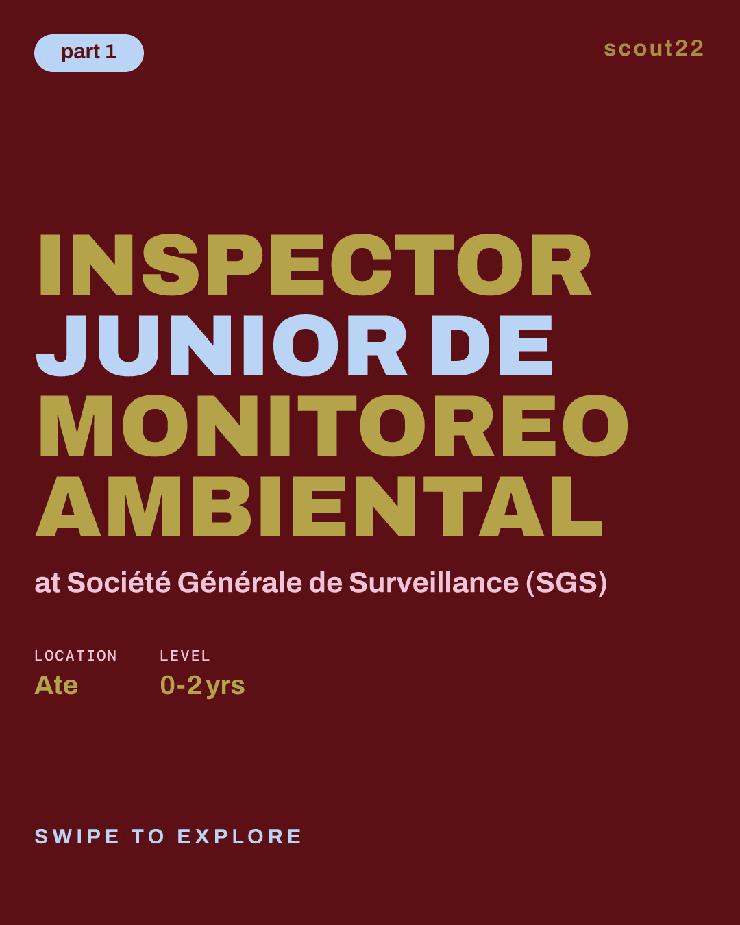Inspector junior de Monitoreo Ambiental at Société Générale de Surveillance (SGS)