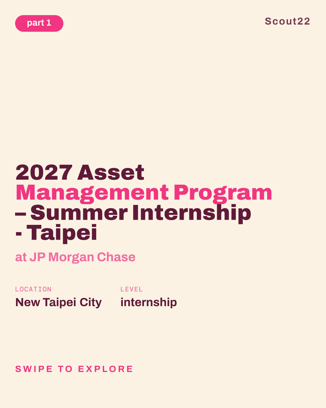 2027 Asset Management Program – Summer Internship - Taipei at JP Morgan Chase