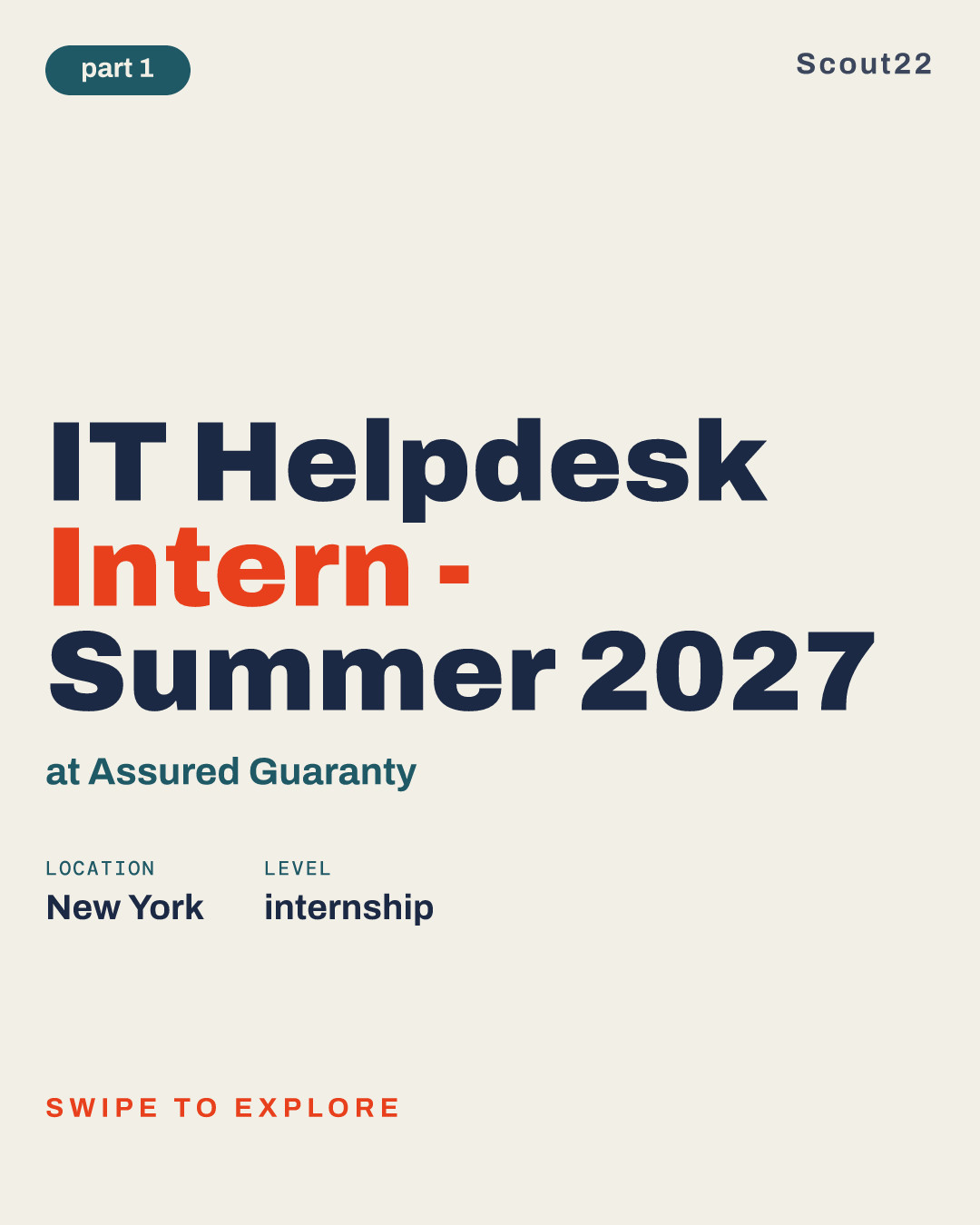 IT Helpdesk Intern - Summer 2027 at Assured Guaranty