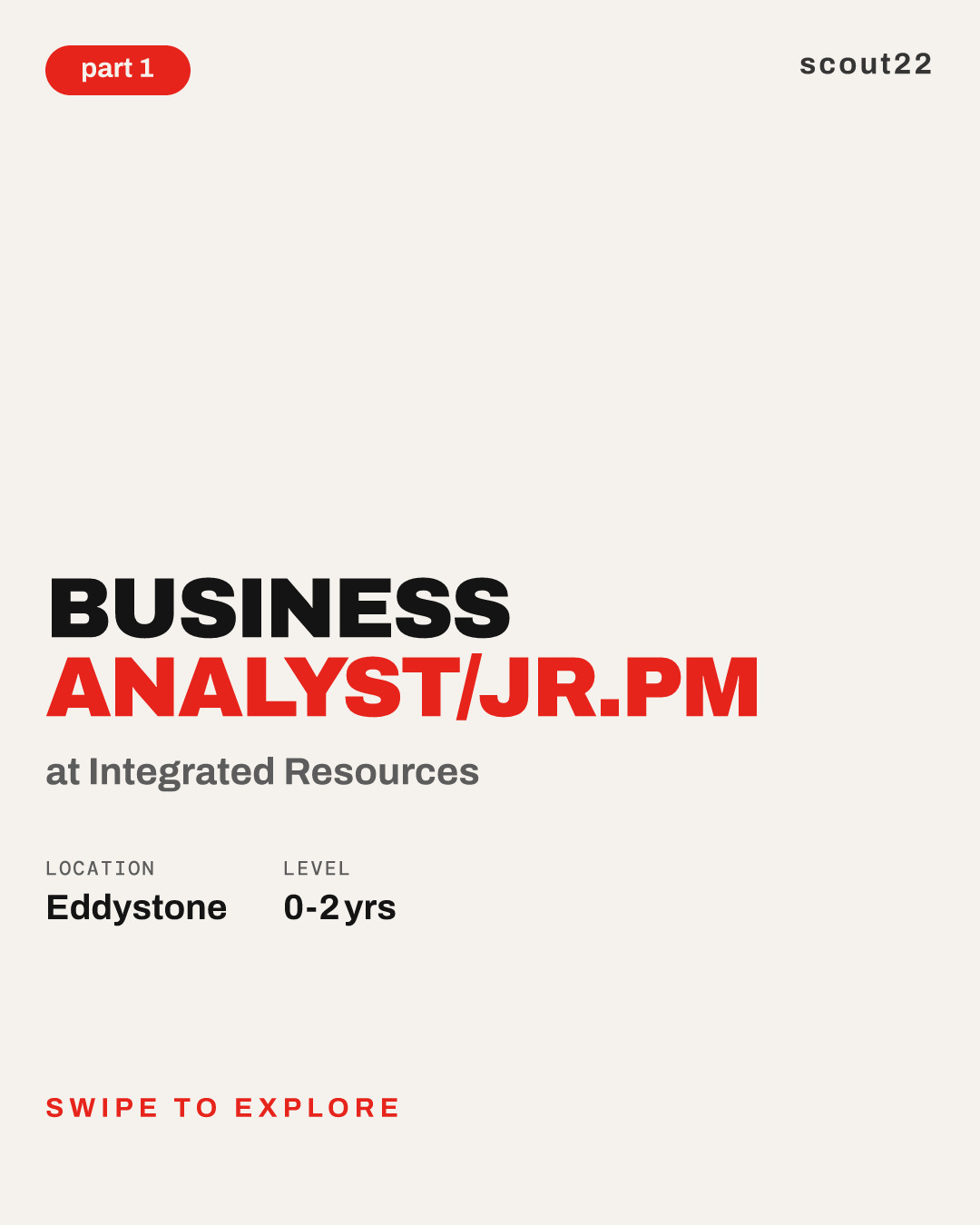 Business Analyst/Jr.PM at Integrated Resources