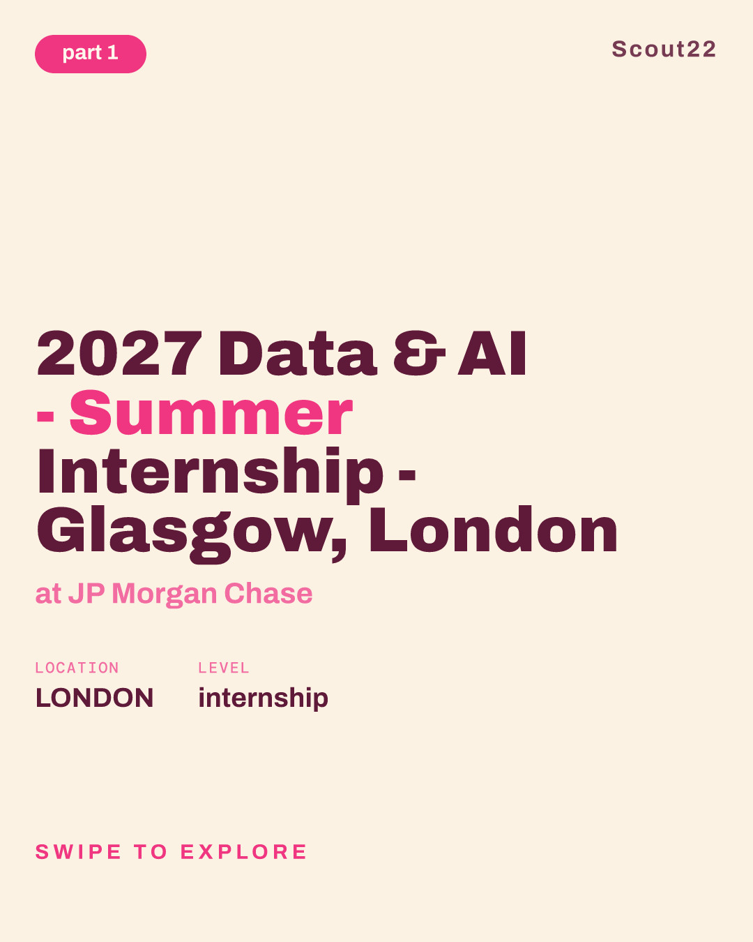 2027 Data & AI - Summer Internship -  Glasgow, London at JP Morgan Chase