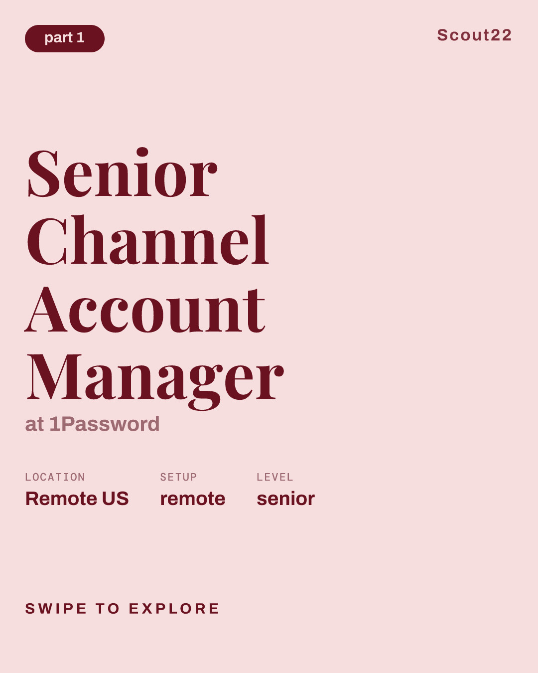 Senior Channel Account Manager at 1Password