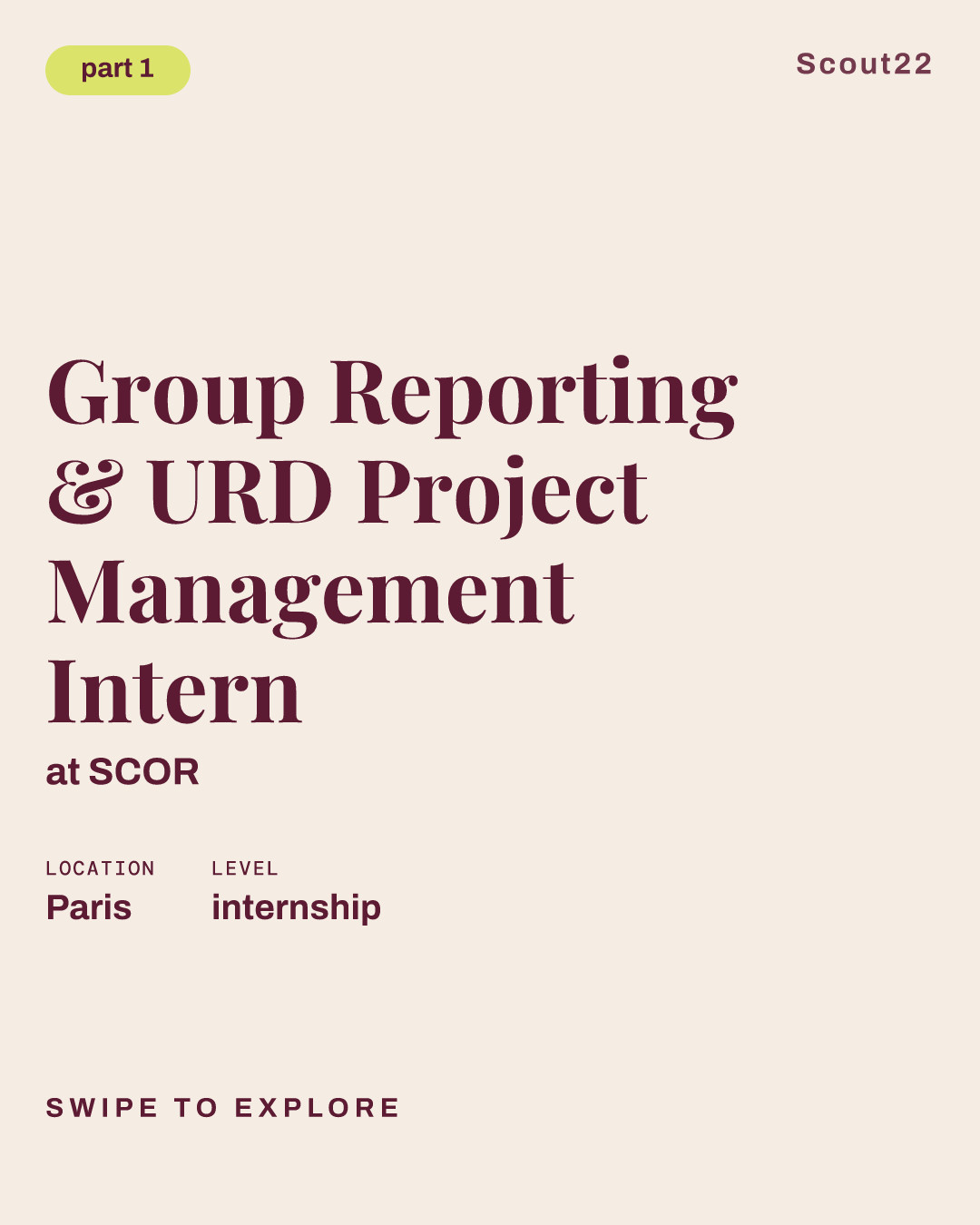 Group Reporting & URD Project Management Intern at SCOR