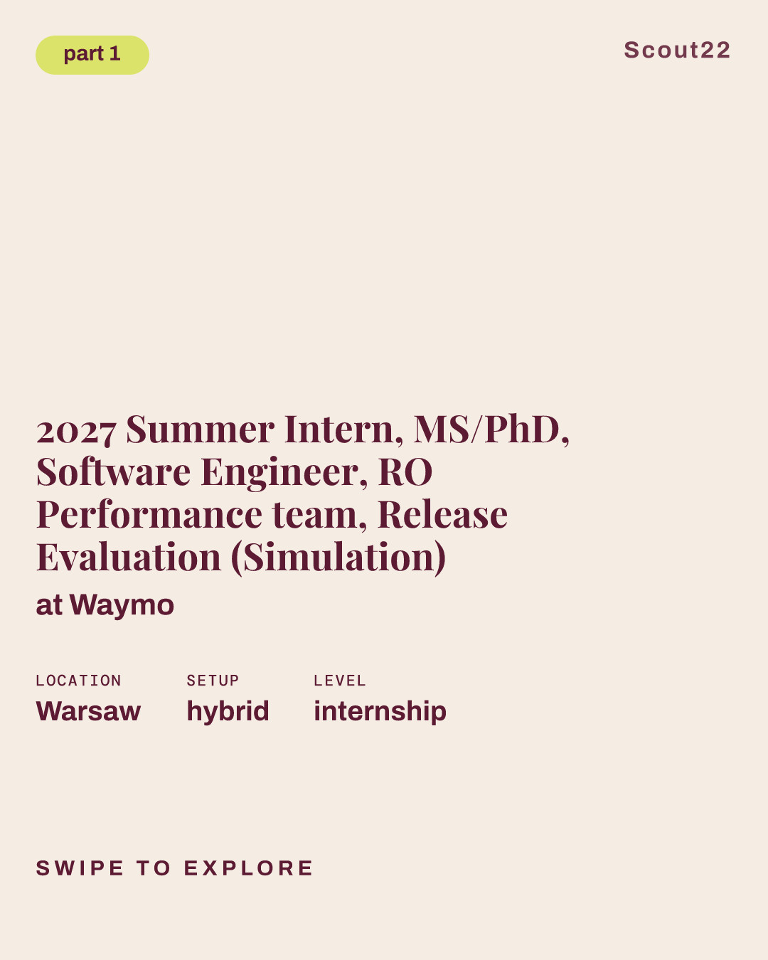 2027 Summer Intern, MS/PhD, Software Engineer, RO Performance team, Release Evaluation (Simulation) at Waymo