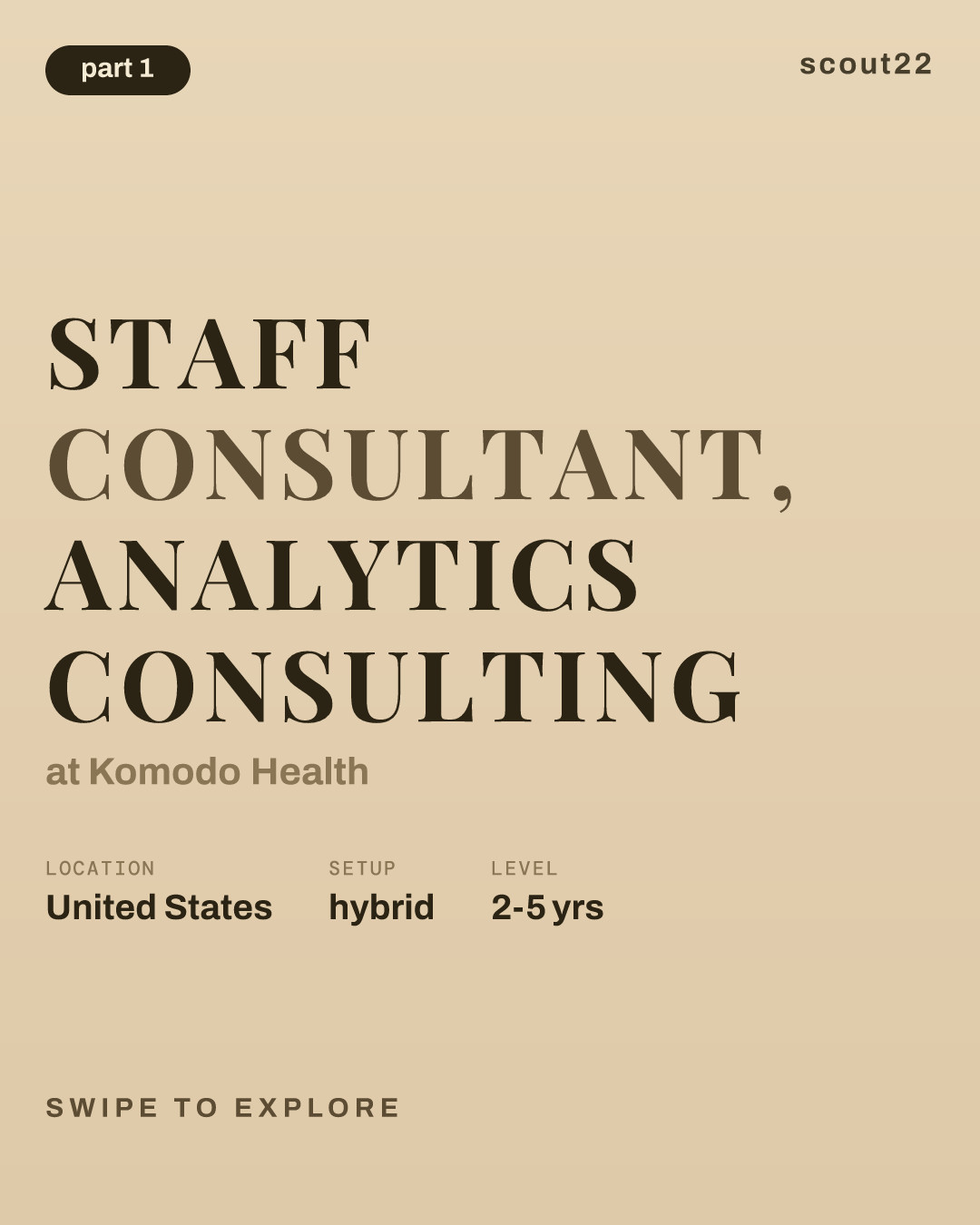 Staff Consultant, Analytics Consulting at Komodo Health