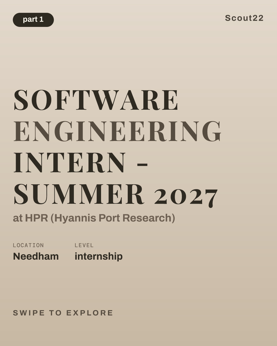 Software Engineering Intern - Summer 2027 at HPR (Hyannis Port Research)