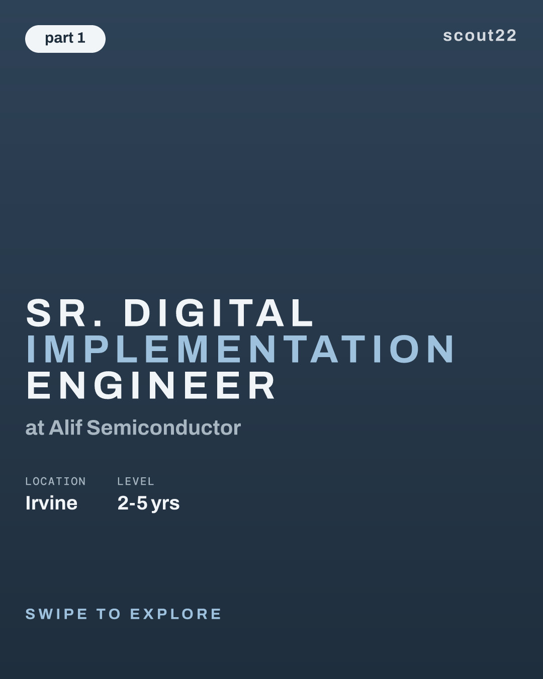 Sr. Digital Implementation Engineer at Alif Semiconductor