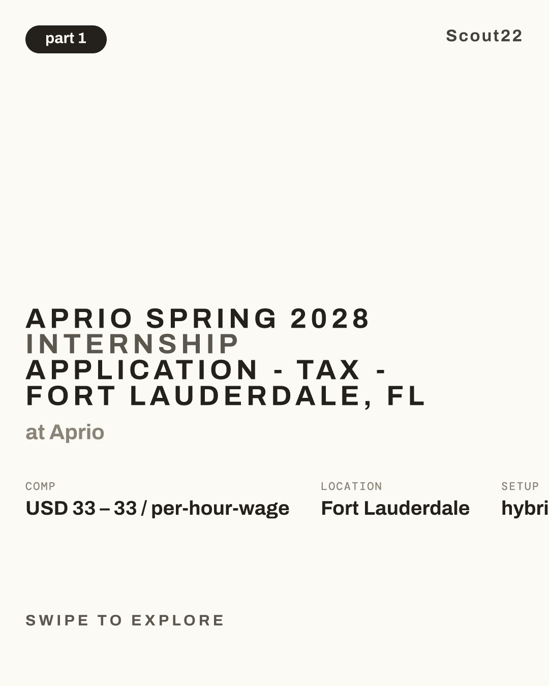 Aprio Spring 2028 Internship Application - Tax - Fort Lauderdale, FL at Aprio