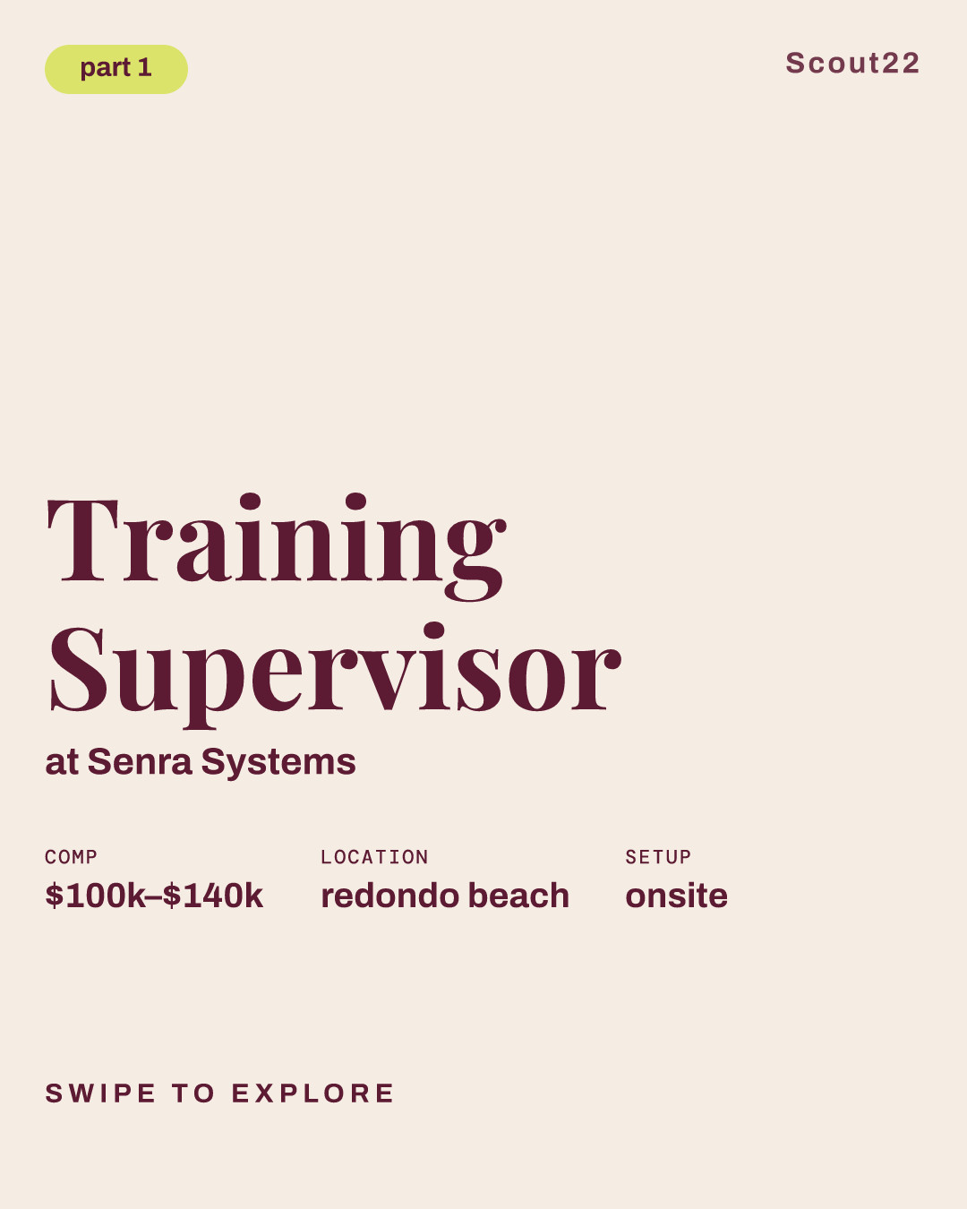 Training Supervisor at Senra Systems