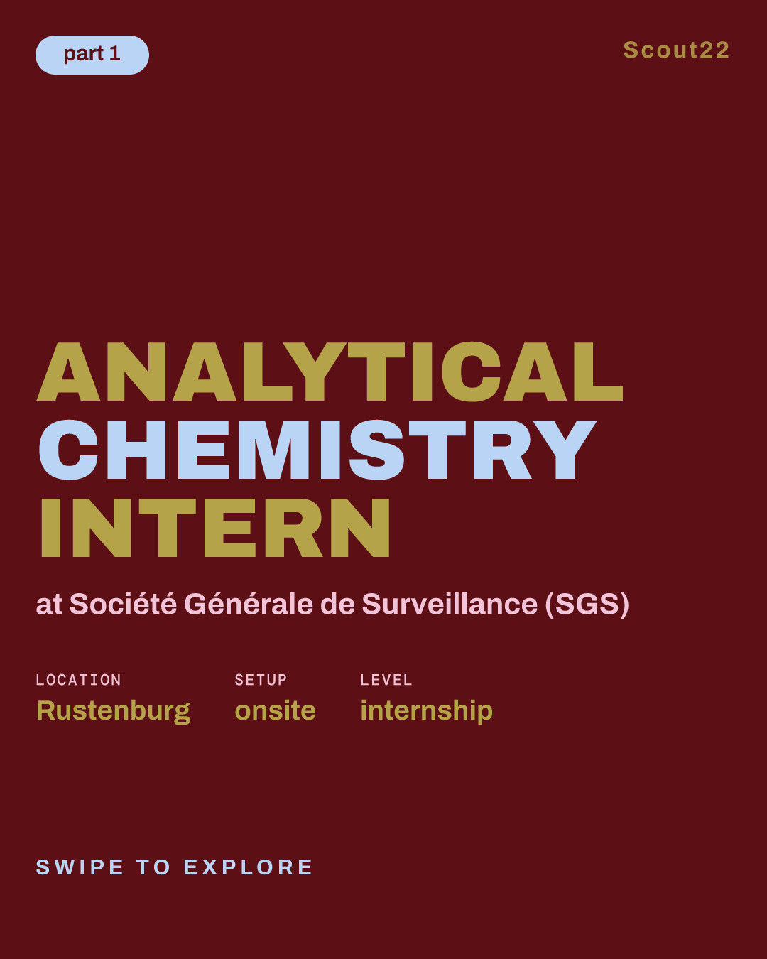 Analytical Chemistry Intern at Société Générale de Surveillance (SGS)