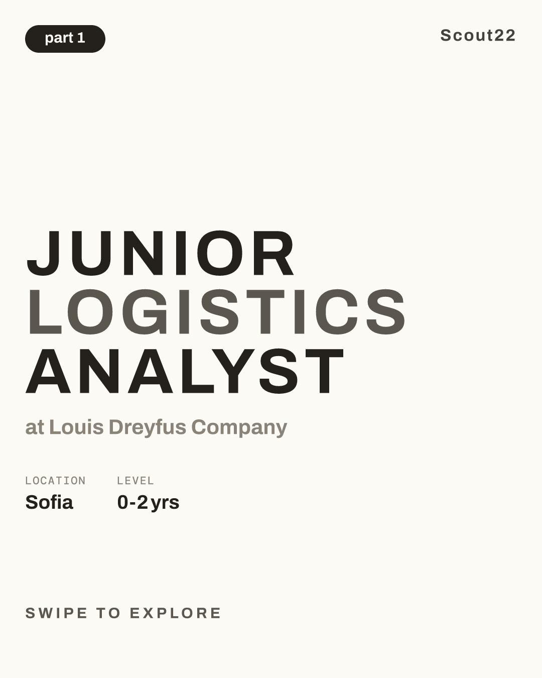 Junior Logistics Analyst at Louis Dreyfus Company