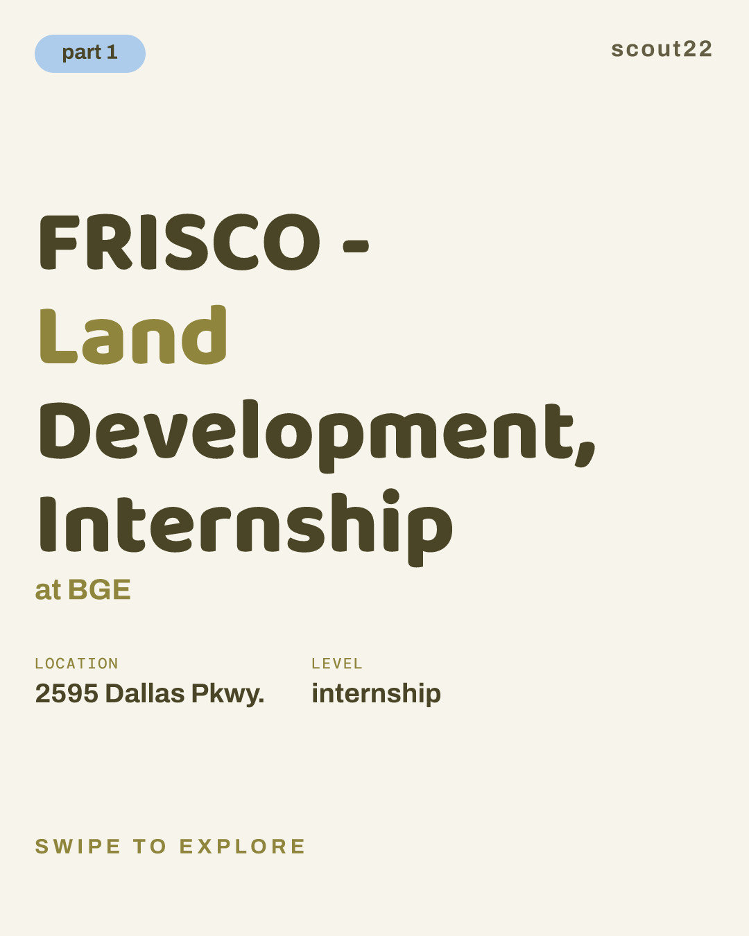 FRISCO - Land Development, Internship at BGE