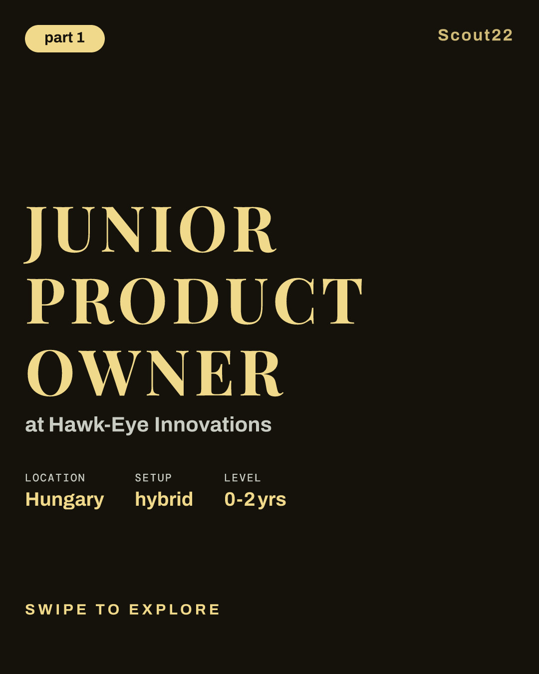 Junior Product Owner at Hawk-Eye Innovations