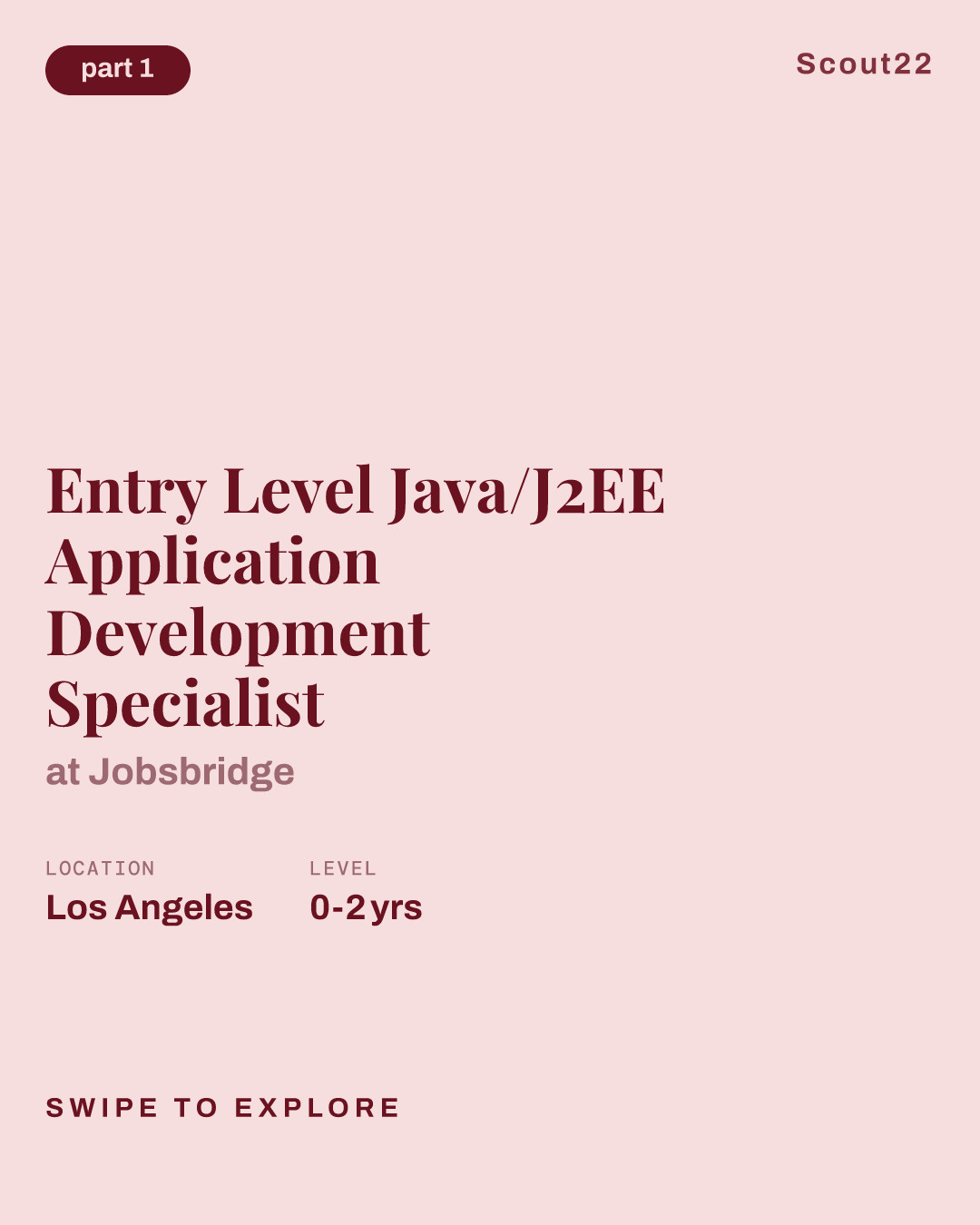 Entry Level Java/J2EE Application Development Specialist at Jobsbridge