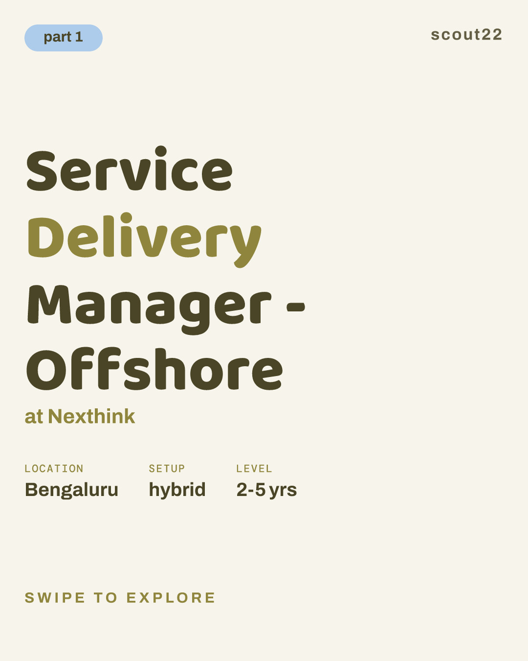 Service Delivery Manager - Offshore at Nexthink