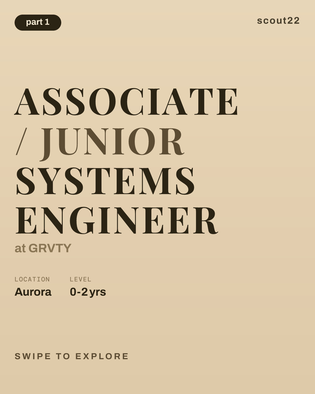 Associate / Junior Systems Engineer at GRVTY
