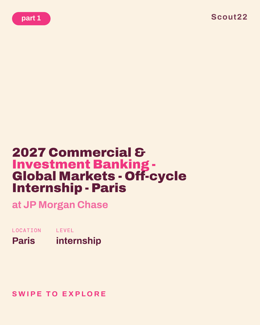 2027 Commercial & Investment Banking - Global Markets - Off-cycle Internship - Paris at JP Morgan Chase
