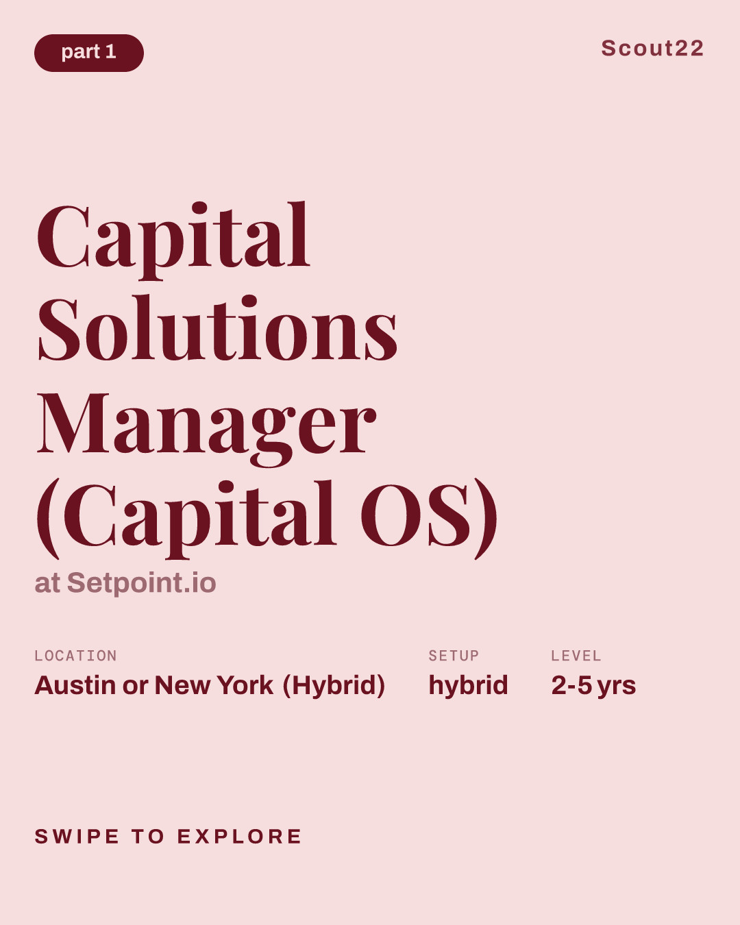 Capital Solutions Manager (Capital OS) at Setpoint.io