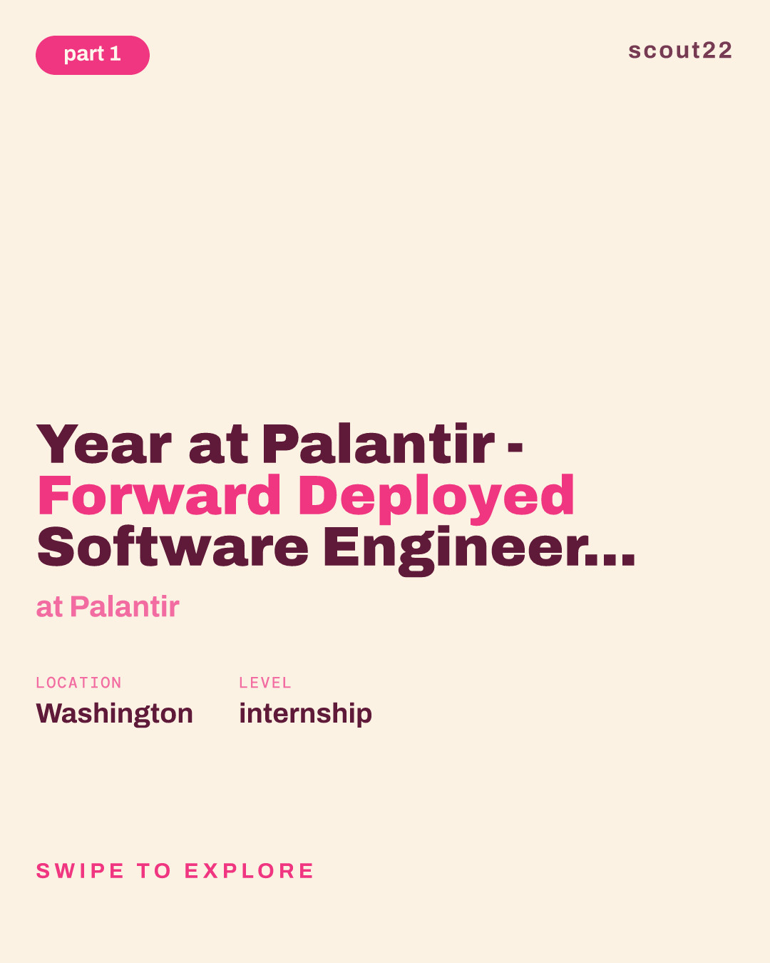 Year at Palantir - Forward Deployed Software Engineer, Internship - USG at Palantir