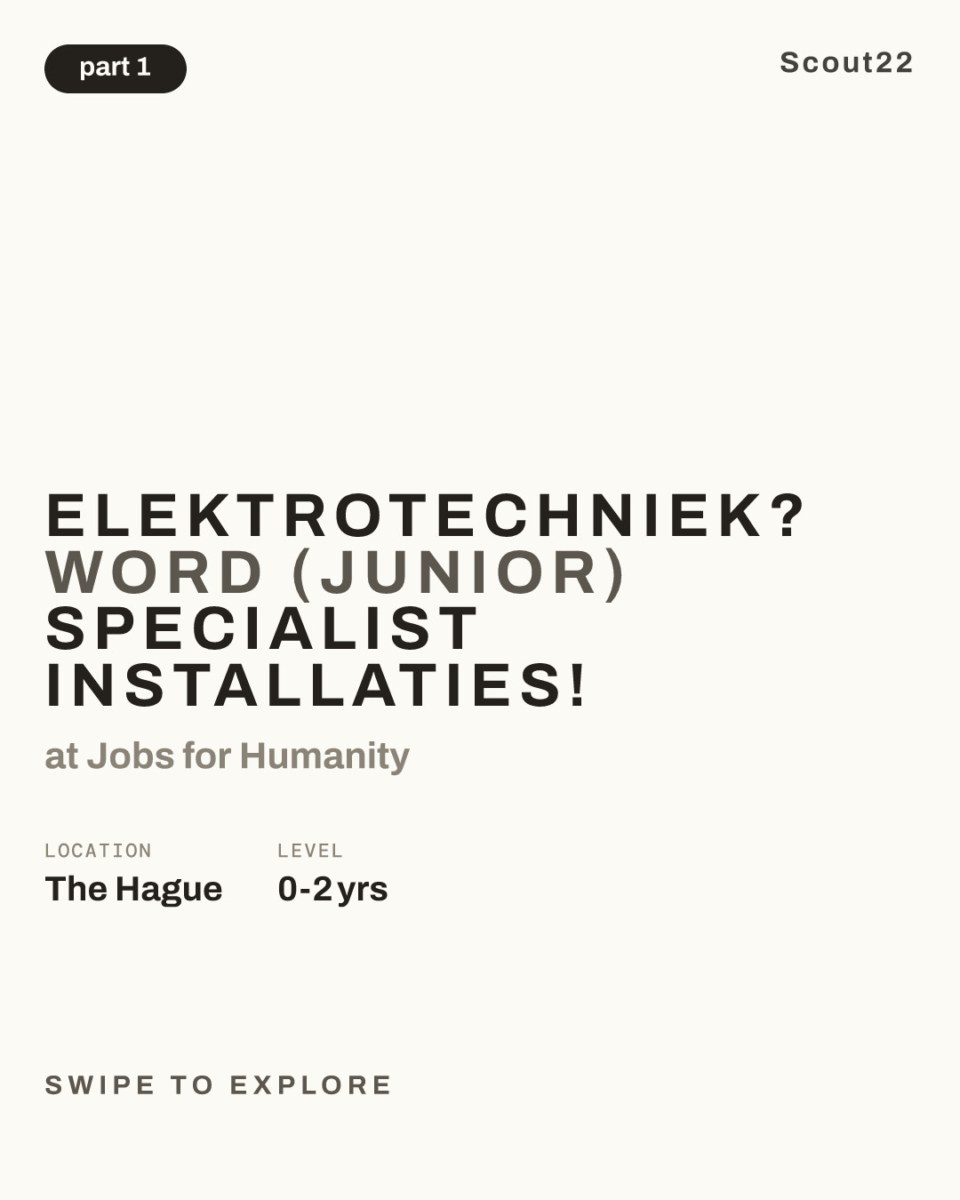 Elektrotechniek? Word (Junior) Specialist Installaties! at Jobs for Humanity