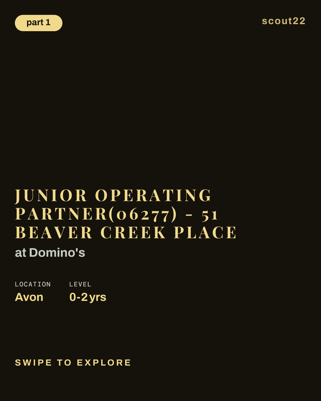 Junior Operating Partner(06277) - 51 Beaver Creek Place at Domino's