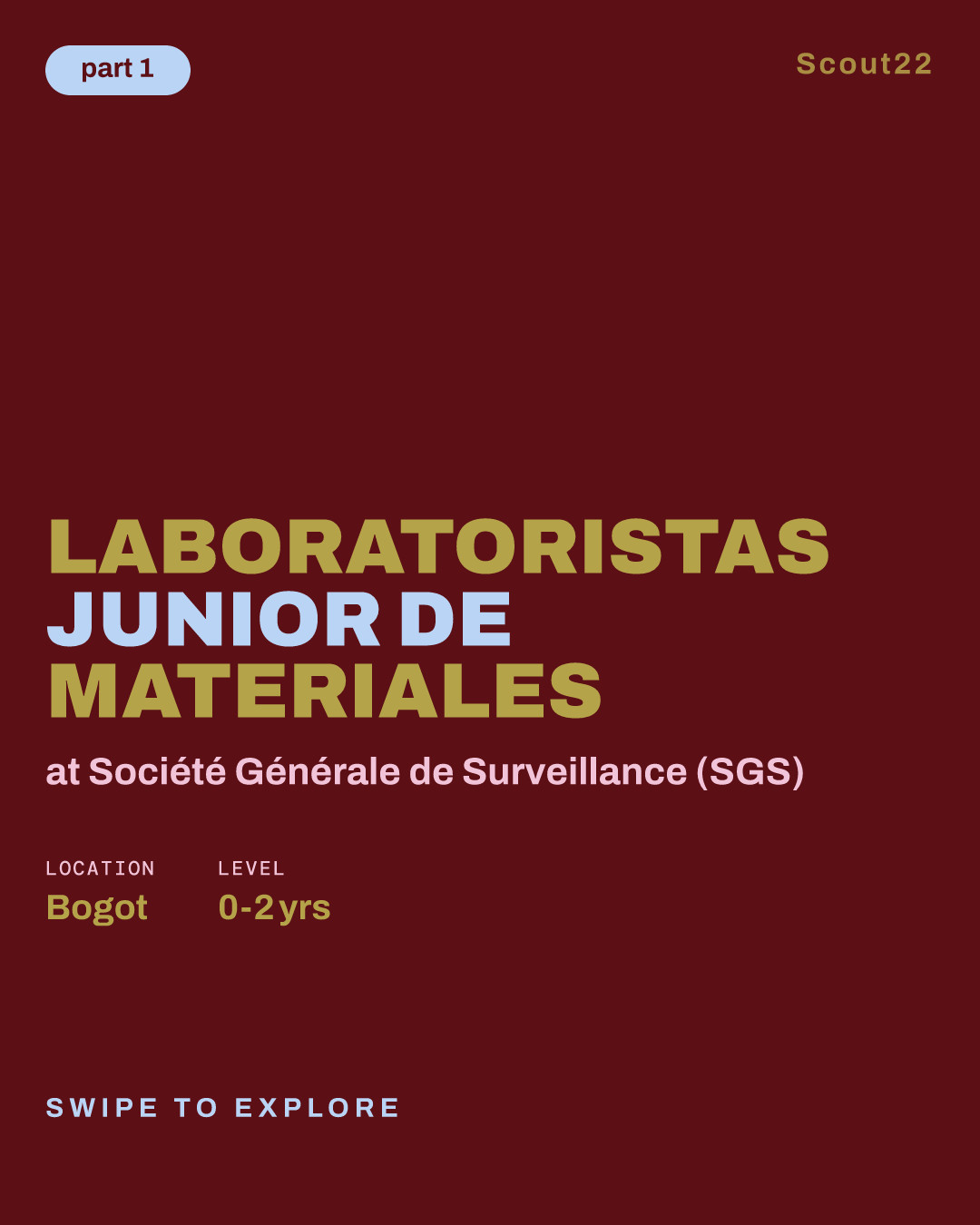 Laboratoristas junior de materiales at Société Générale de Surveillance (SGS)