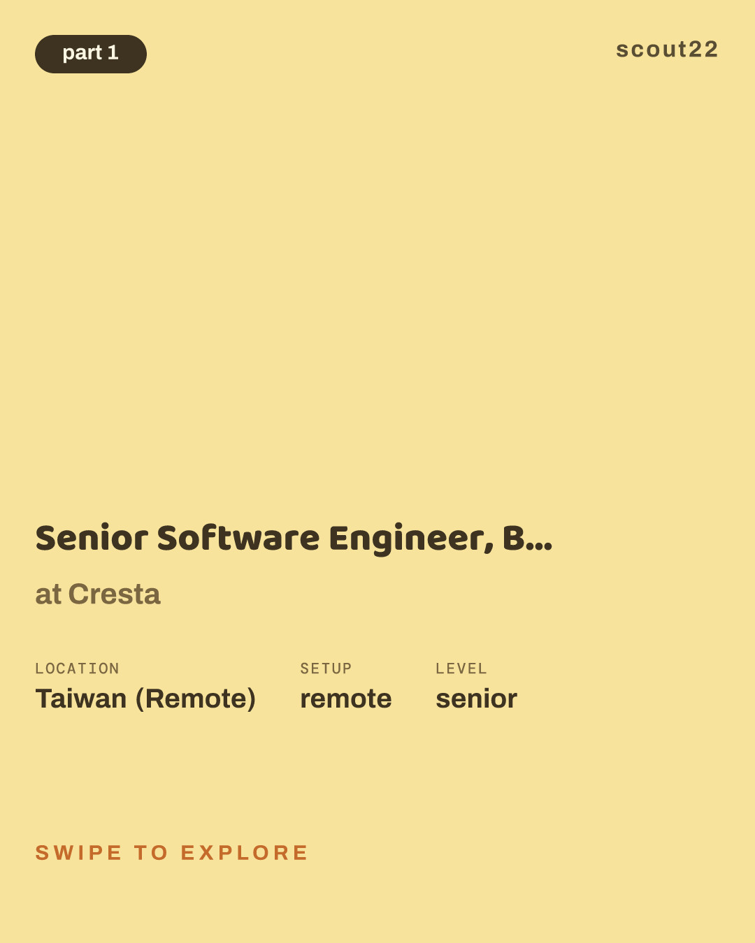 Senior Software Engineer, Backend (Taiwan) at Cresta