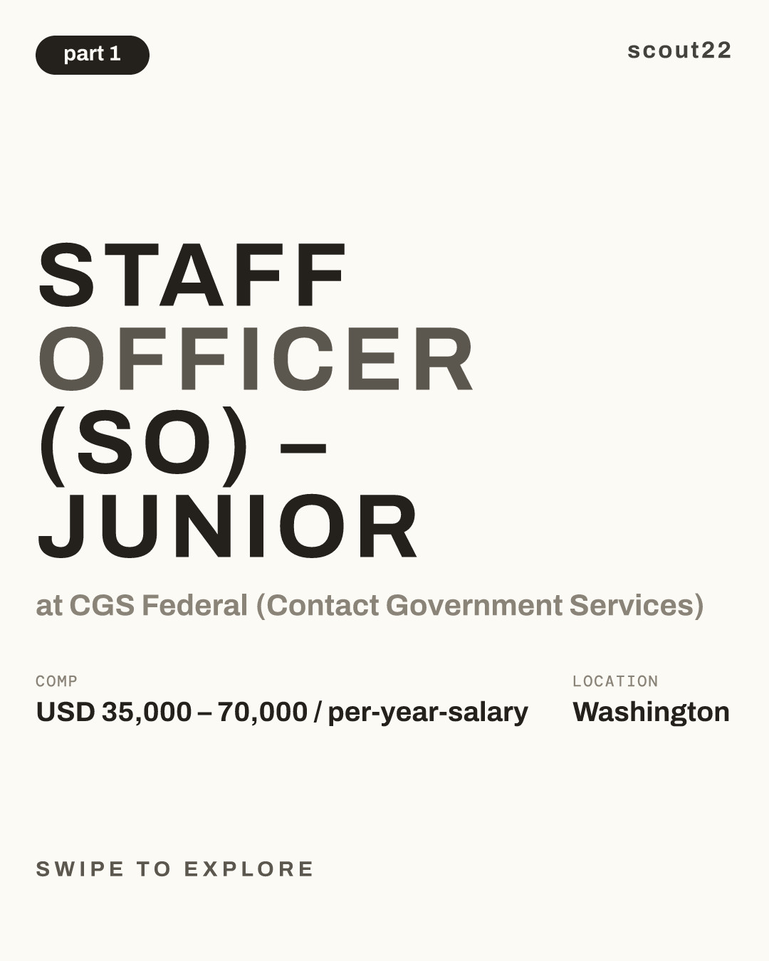 Staff Officer (SO) – Junior at CGS Federal (Contact Government Services)