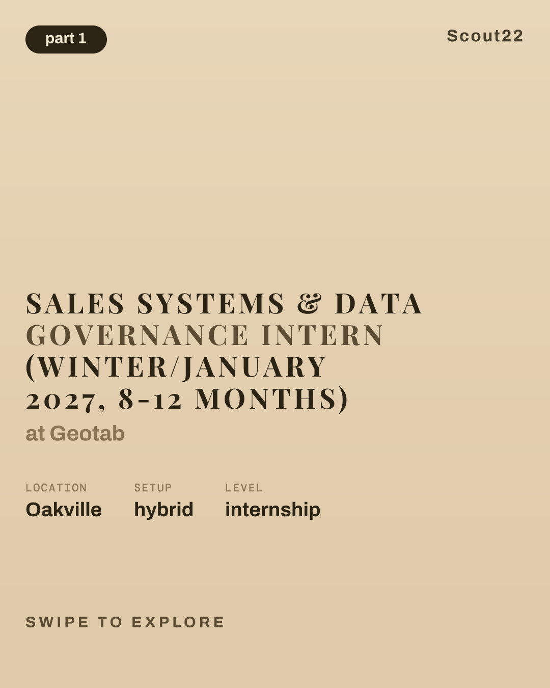 Sales Systems & Data Governance Intern (Winter/January 2027, 8-12 Months) at Geotab