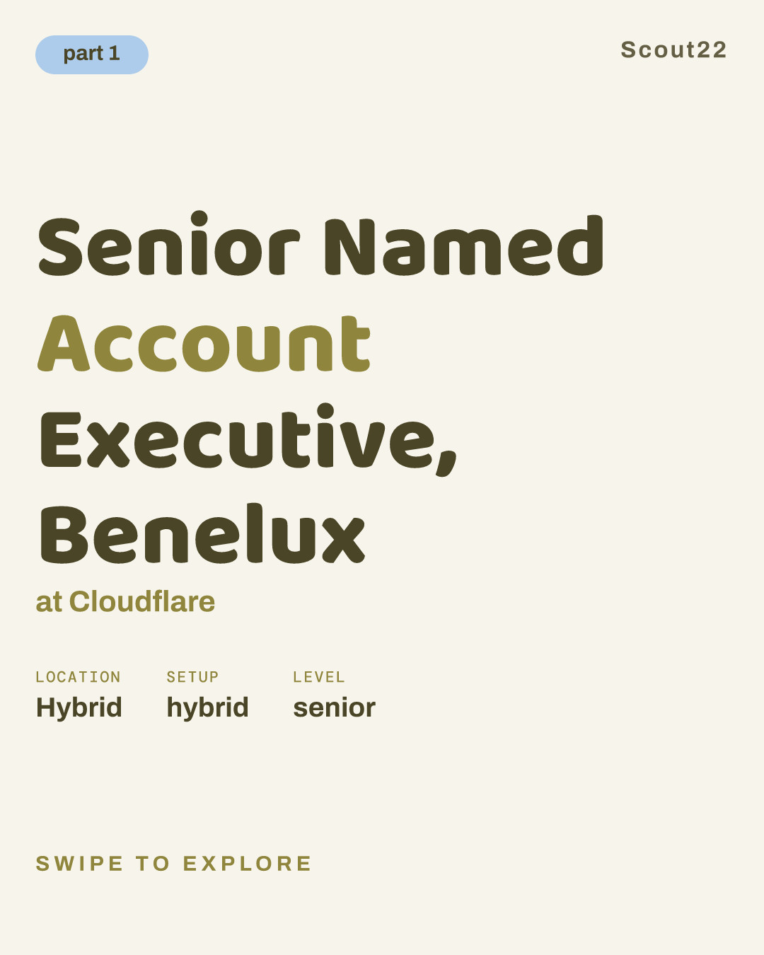 Senior Named Account Executive, Benelux at Cloudflare
