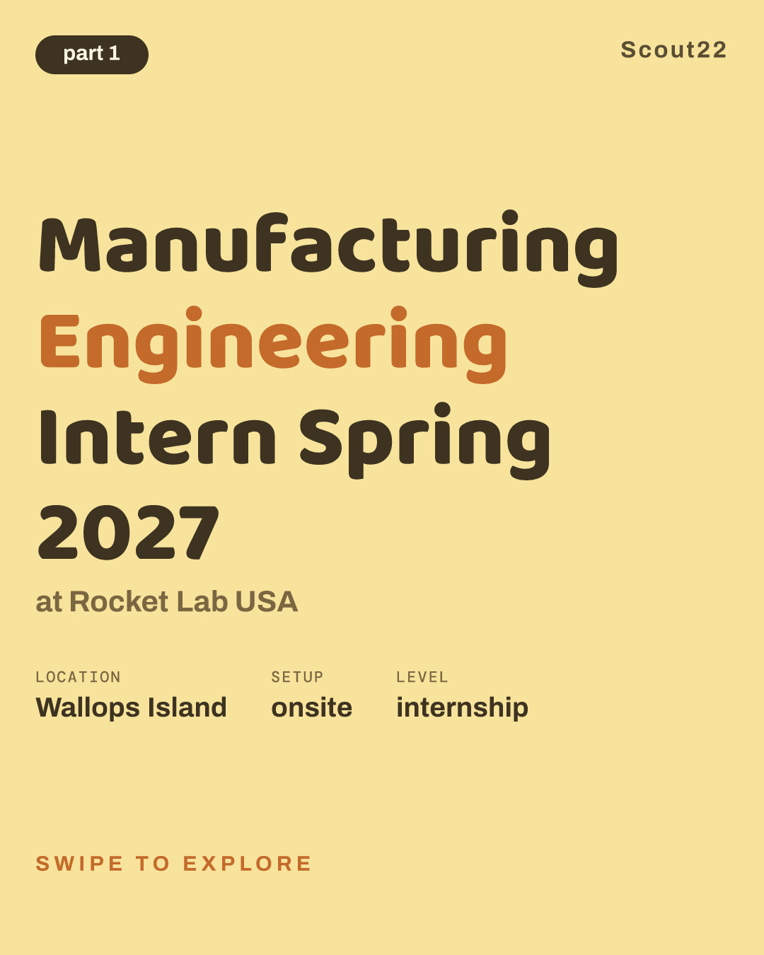 Manufacturing Engineering Intern Spring 2027 at Rocket Lab USA