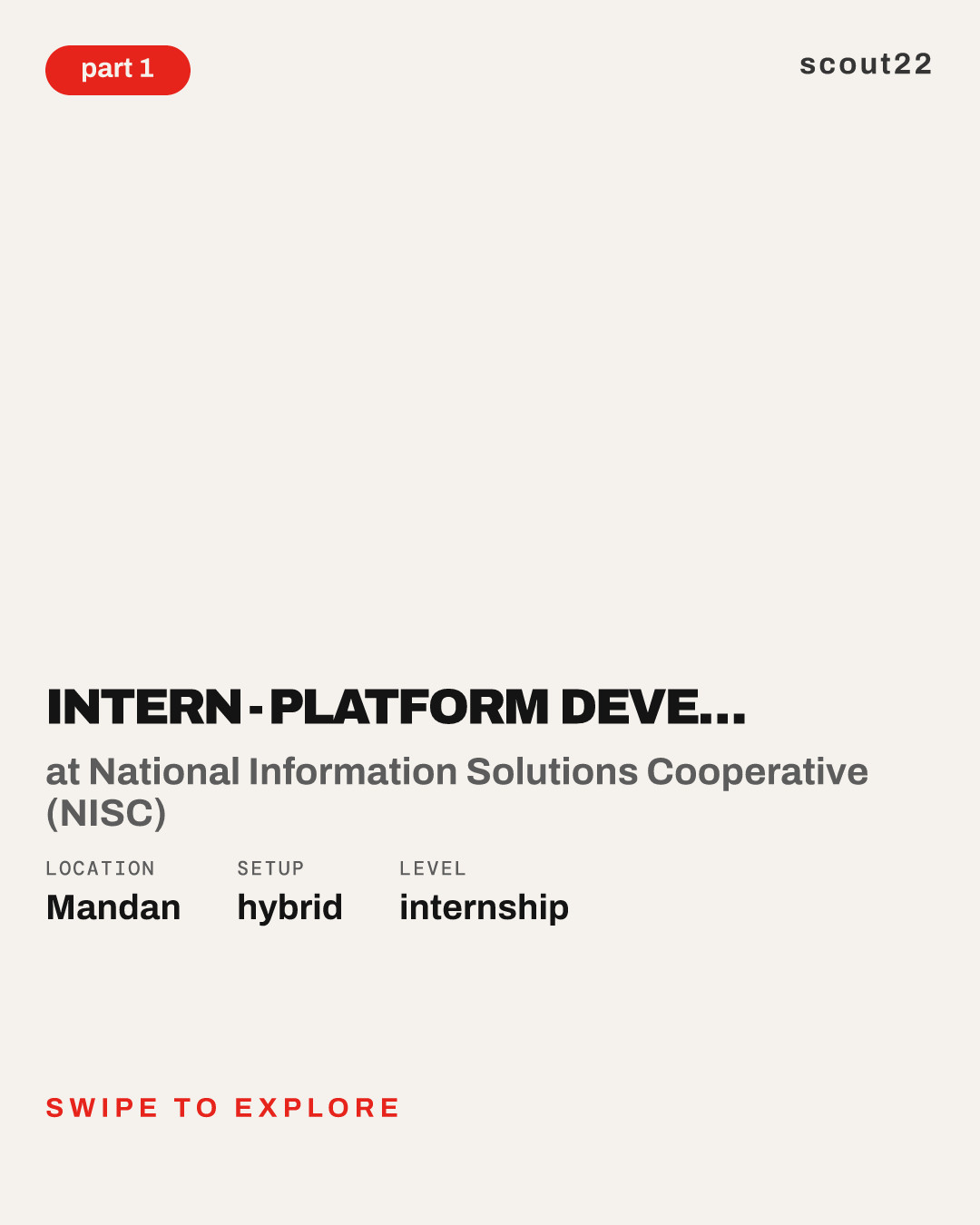 Intern - Platform Development (Systems Engineering) at National Information Solutions Cooperative (NISC)
