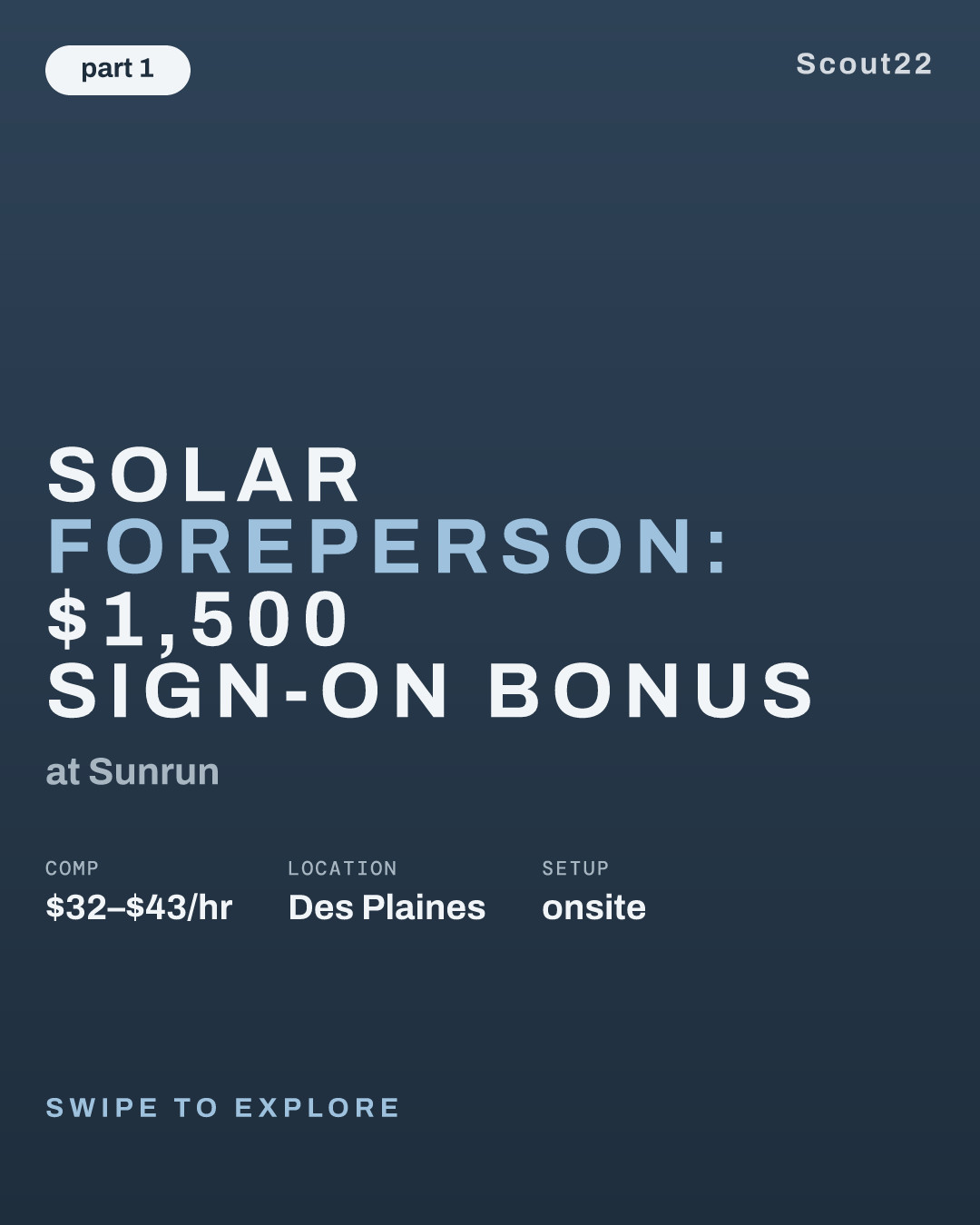 Solar Foreperson: $1,500 sign-on bonus at Sunrun
