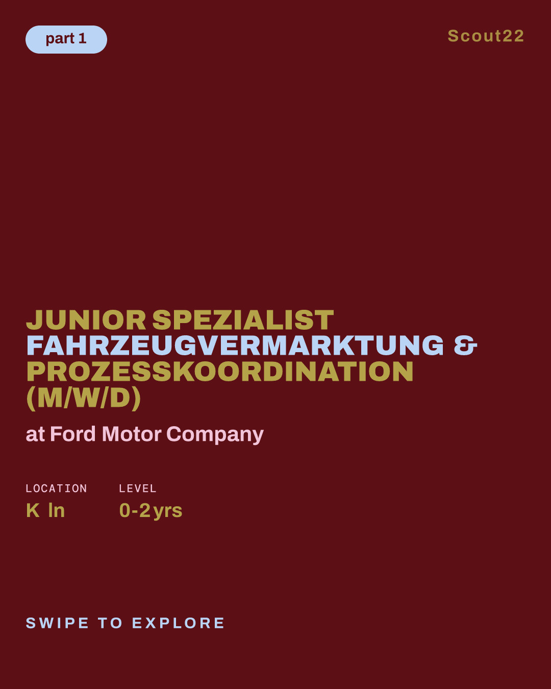 Junior Spezialist Fahrzeugvermarktung & Prozesskoordination (m/w/d) at Ford Motor Company