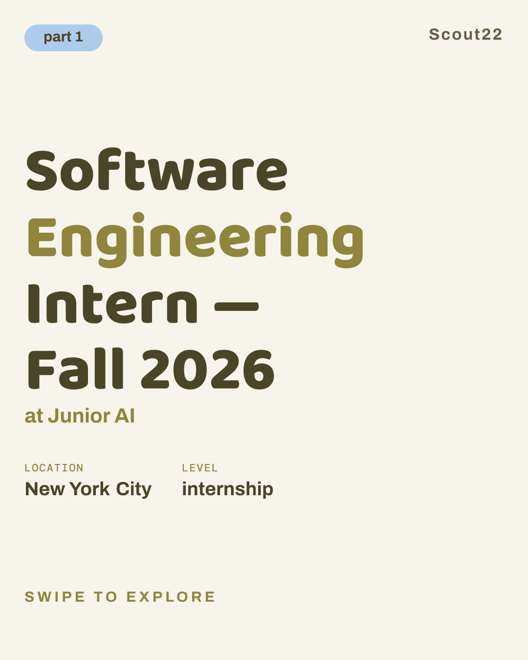 Software Engineering Intern — Fall 2026 at Junior AI