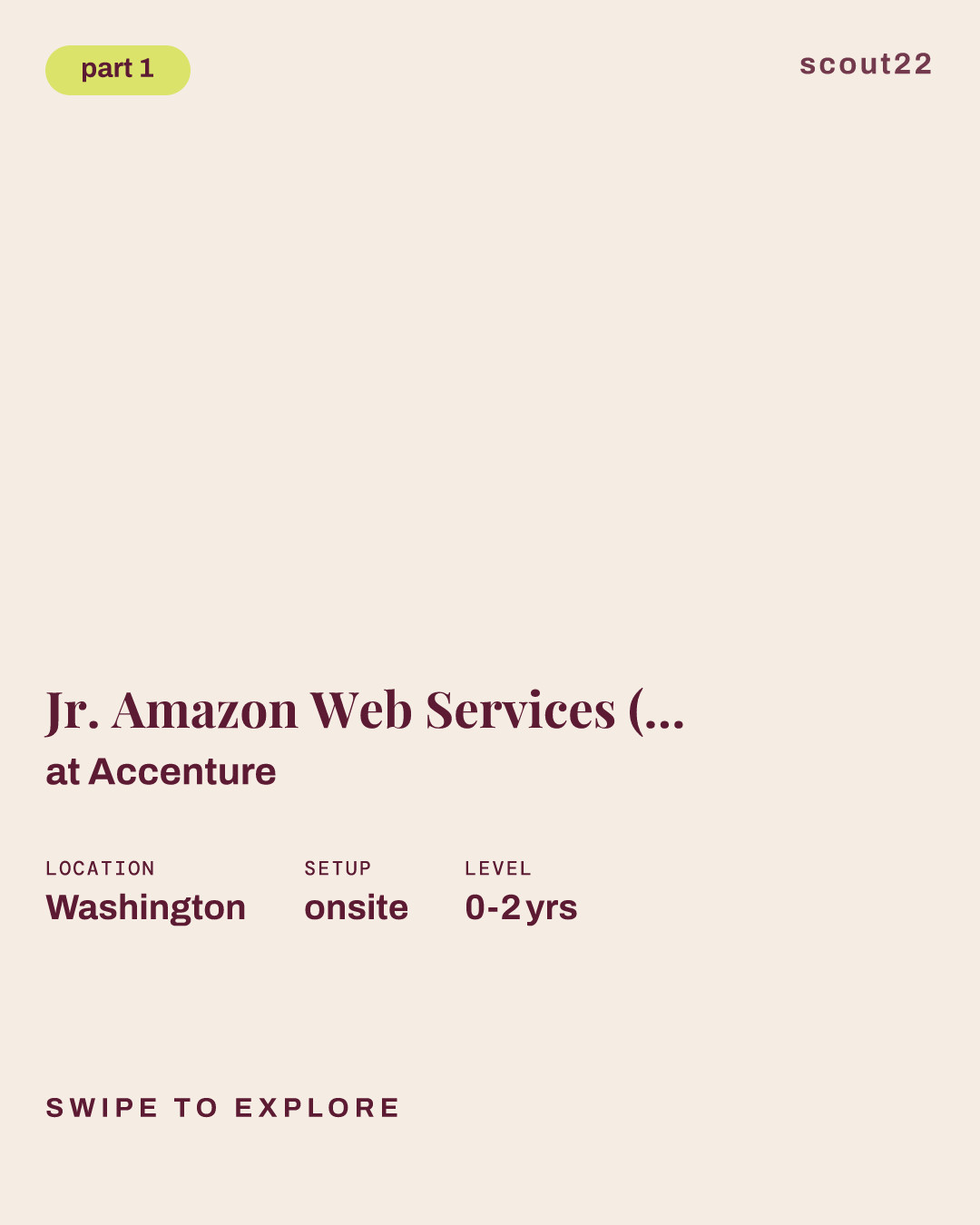 Jr. Amazon Web Services (AWS) Architect at Accenture