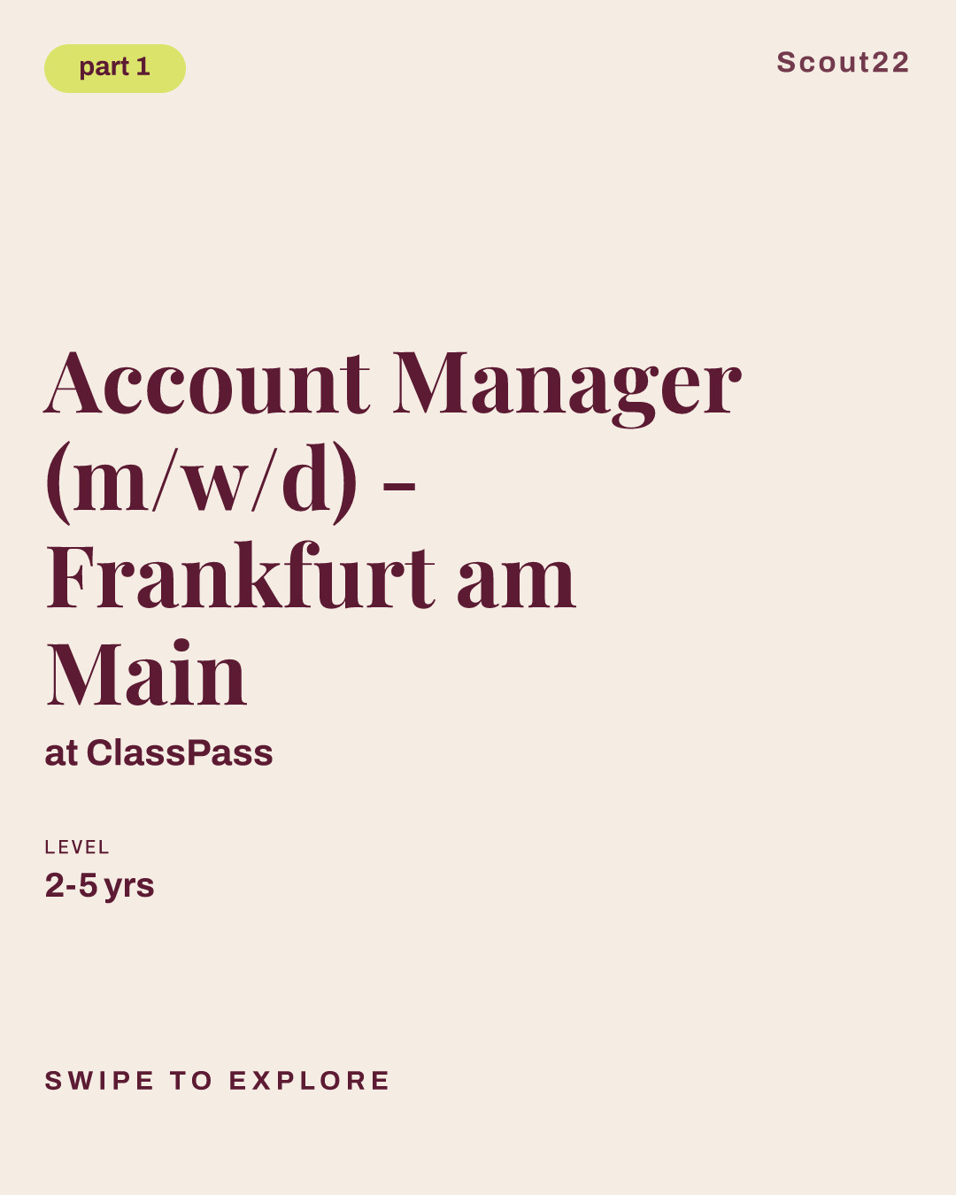 Account Manager (m/w/d) - Frankfurt am Main at ClassPass