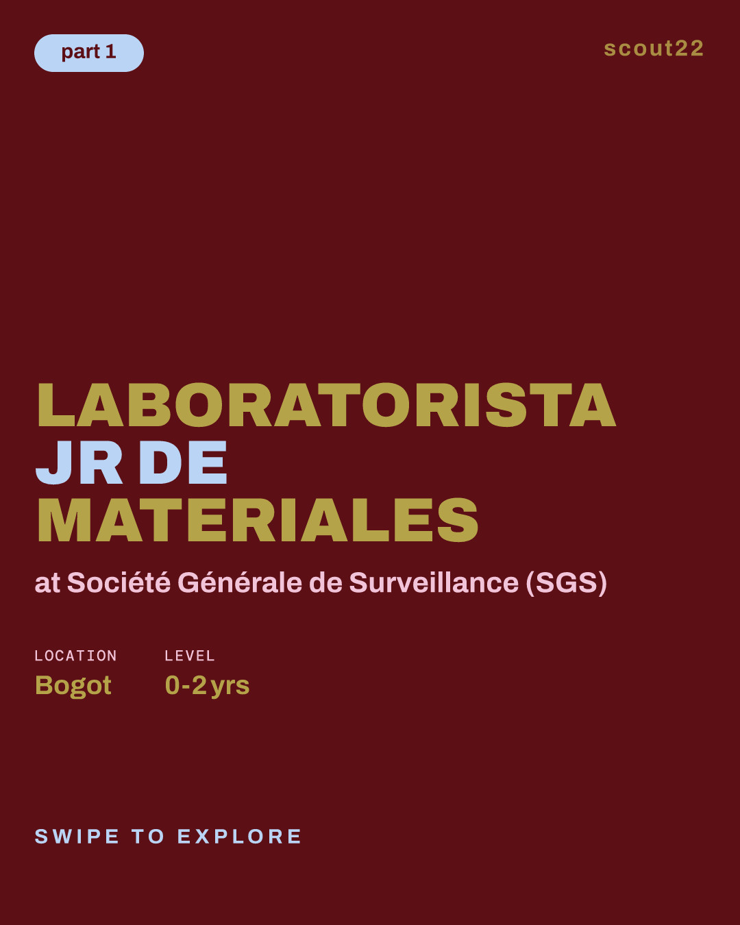 LABORATORISTA JR DE MATERIALES at Société Générale de Surveillance (SGS)