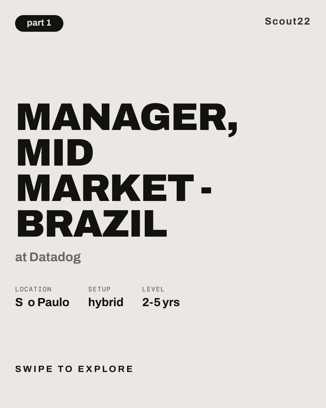 Manager, Mid Market - Brazil at Datadog