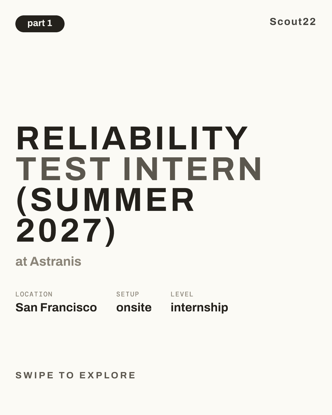 Reliability Test Intern (Summer 2027) at Astranis