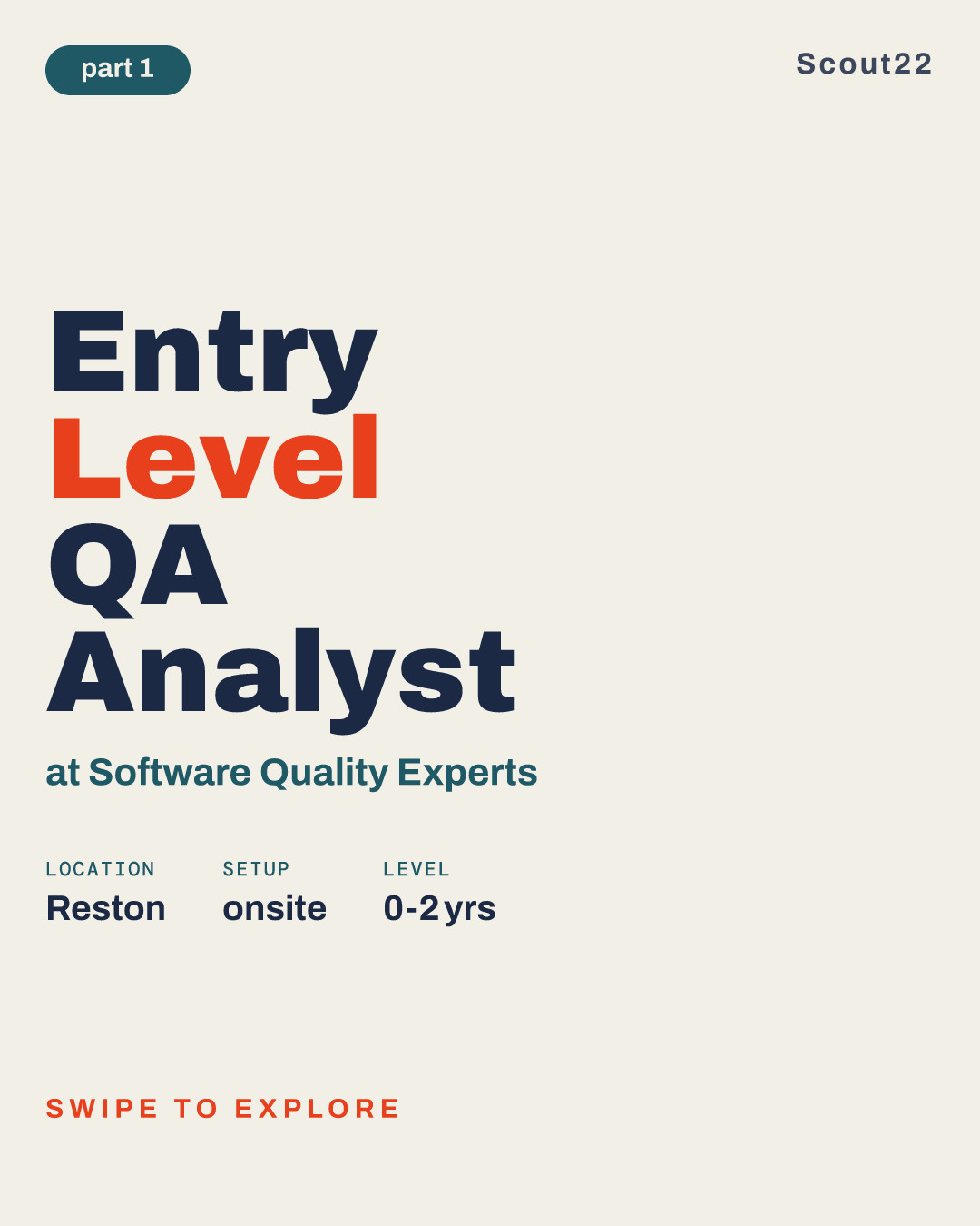 Entry Level QA Analyst at Software Quality Experts