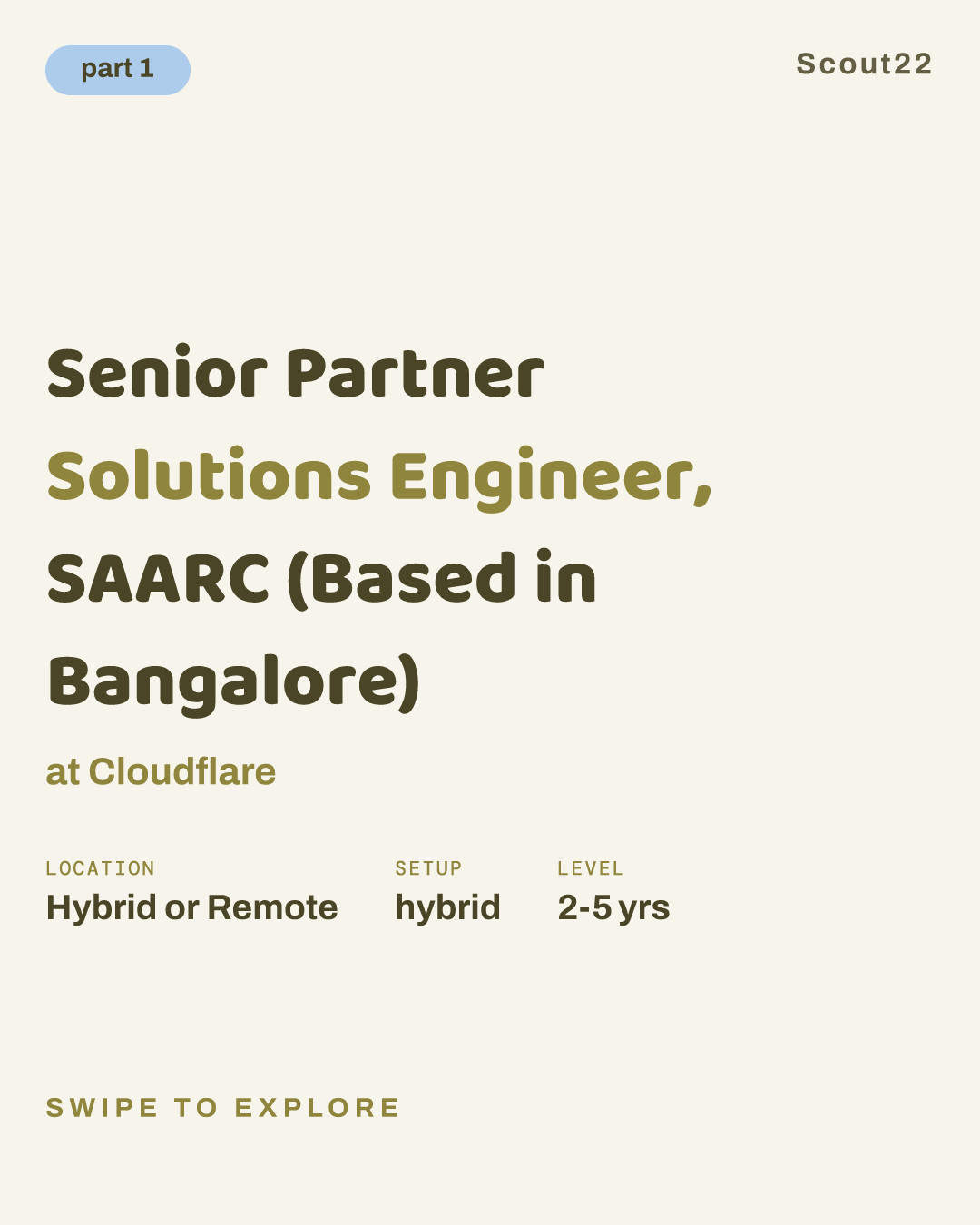 Senior Partner Solutions Engineer, SAARC (Based in Bangalore) at Cloudflare