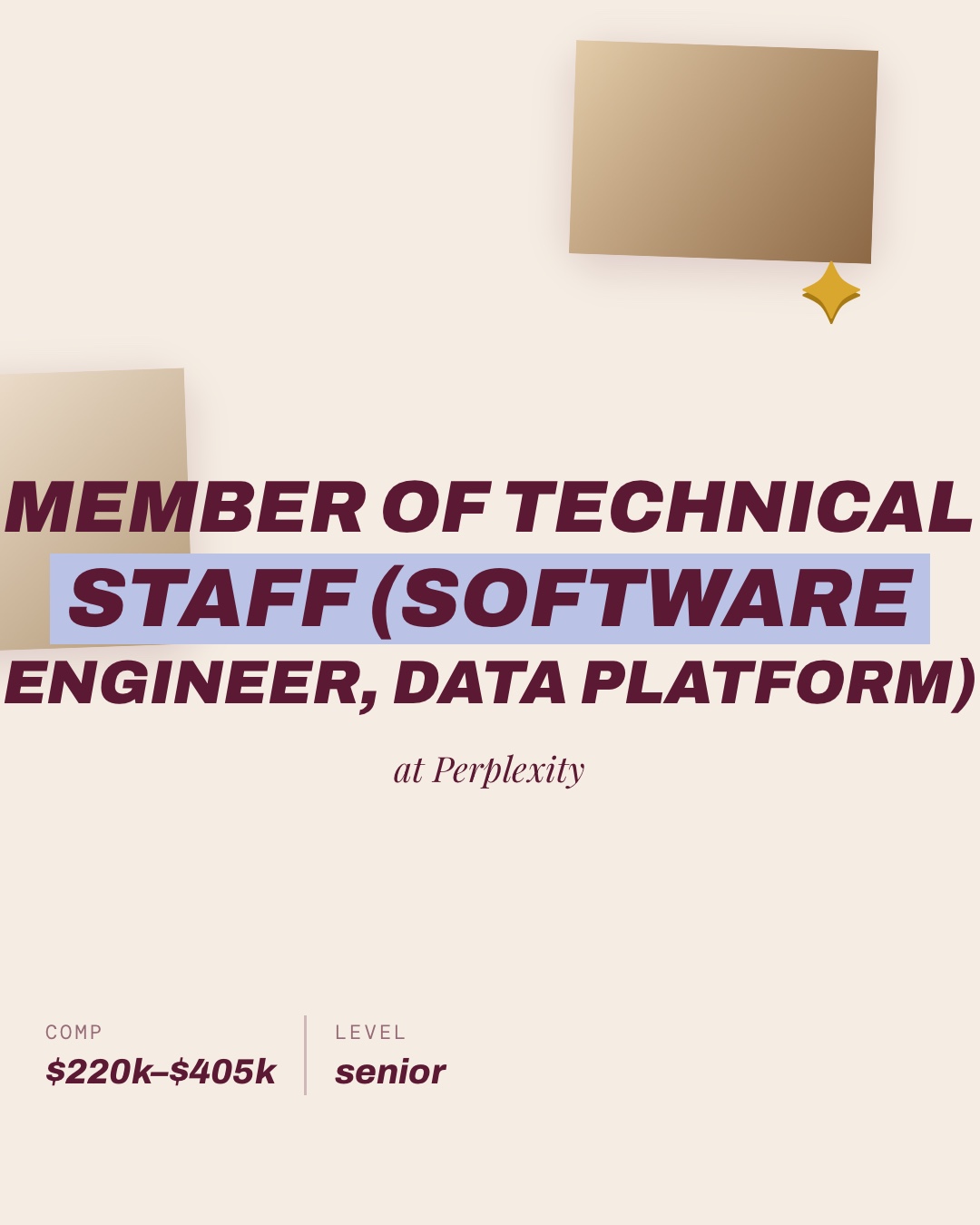 Member of Technical Staff (Software Engineer, Data Platform) at Perplexity