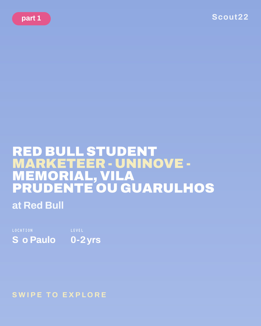 Red Bull Student Marketeer - UNINOVE - Memorial, Vila Prudente ou Guarulhos at Red Bull